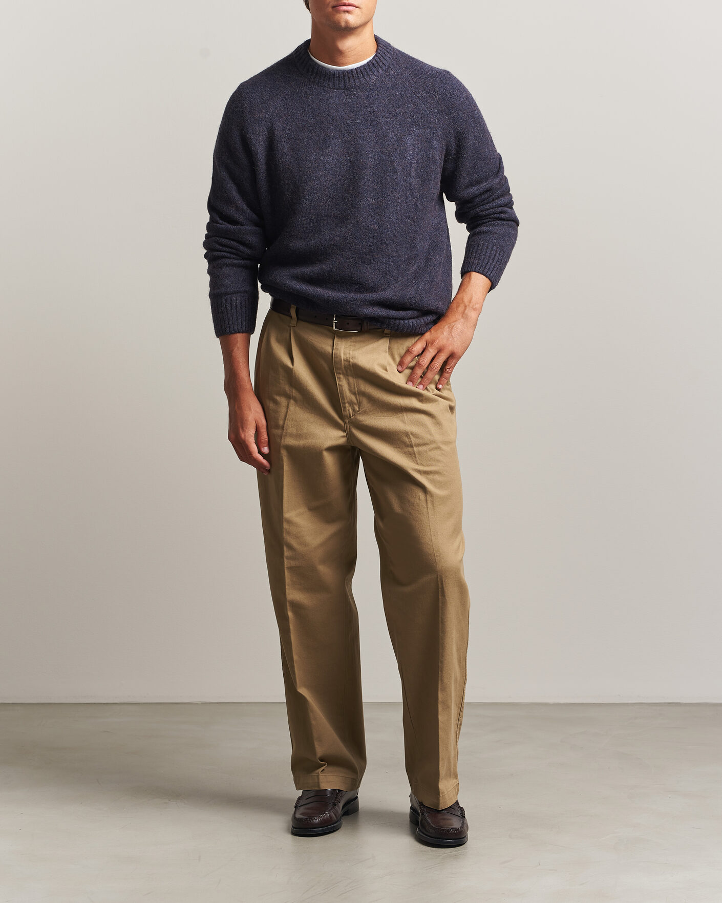 Men | Sweaters & Knitwear | LES DEUX | Soft Roundneck Knit Dark Navy