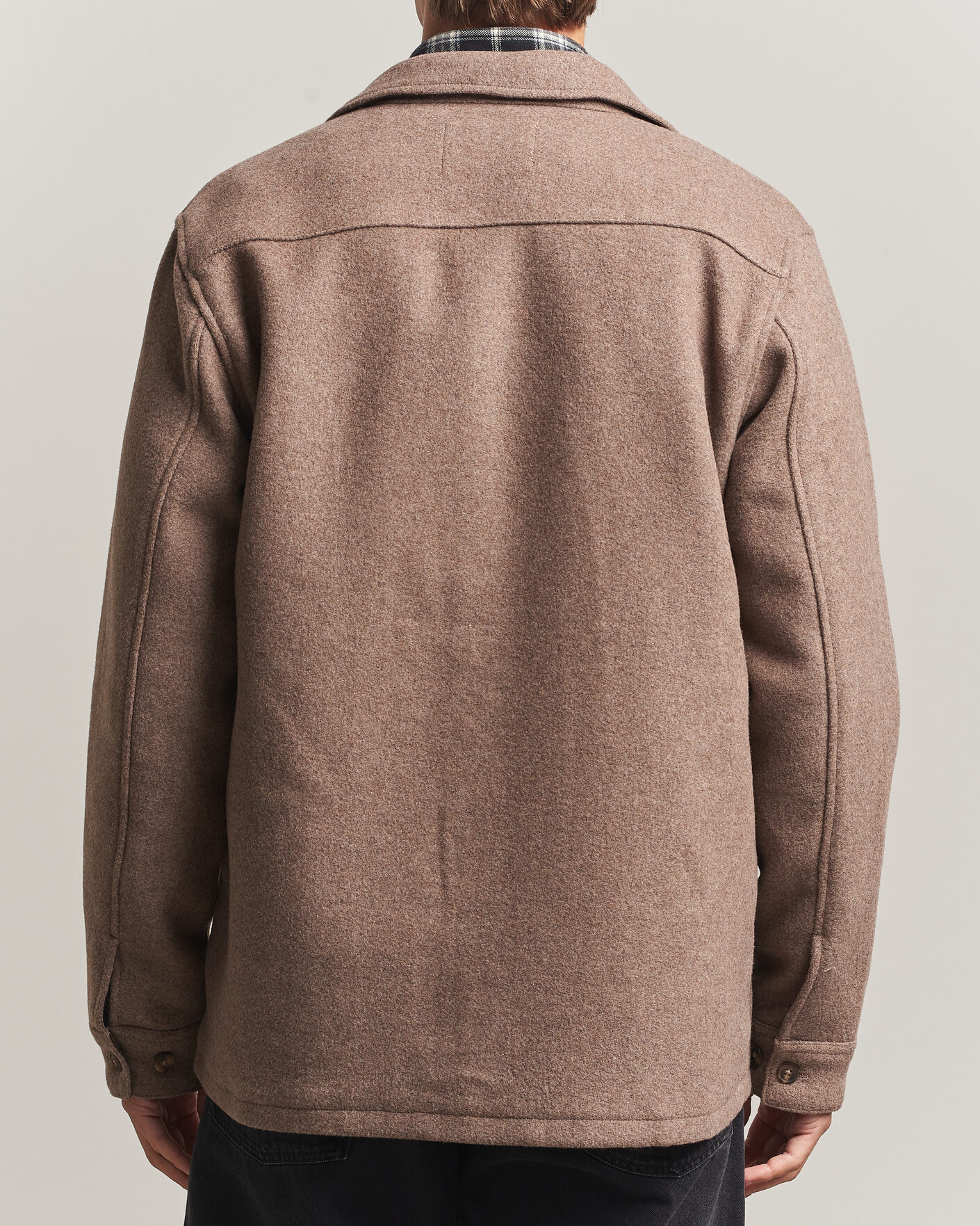 Men | Shirts | LES DEUX | Wool Overshirt Dark Sand Melange