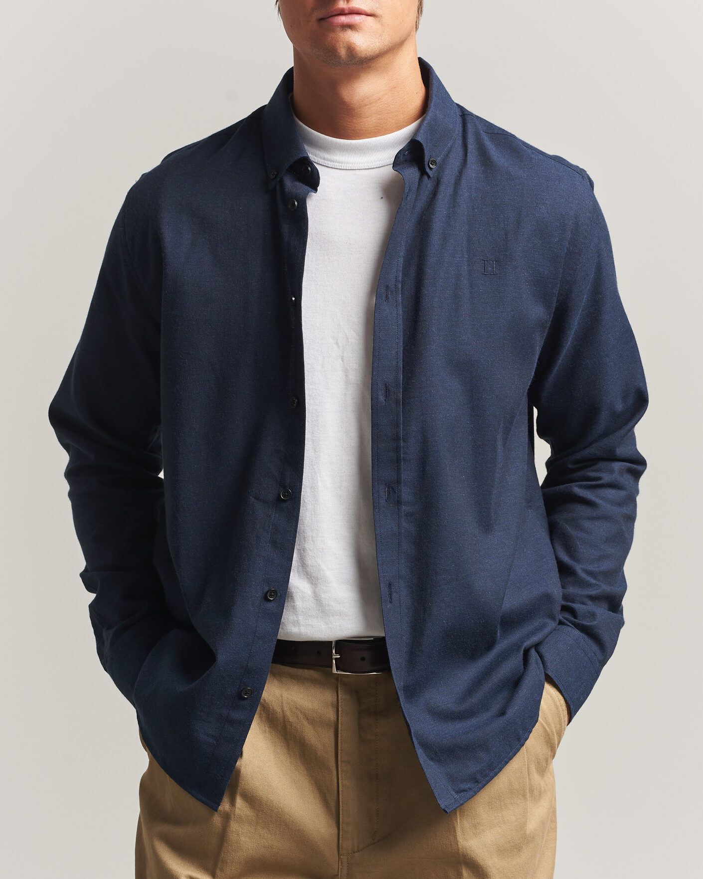 Men | Shirts | LES DEUX | Soft Flannel Shirt Dark Navy