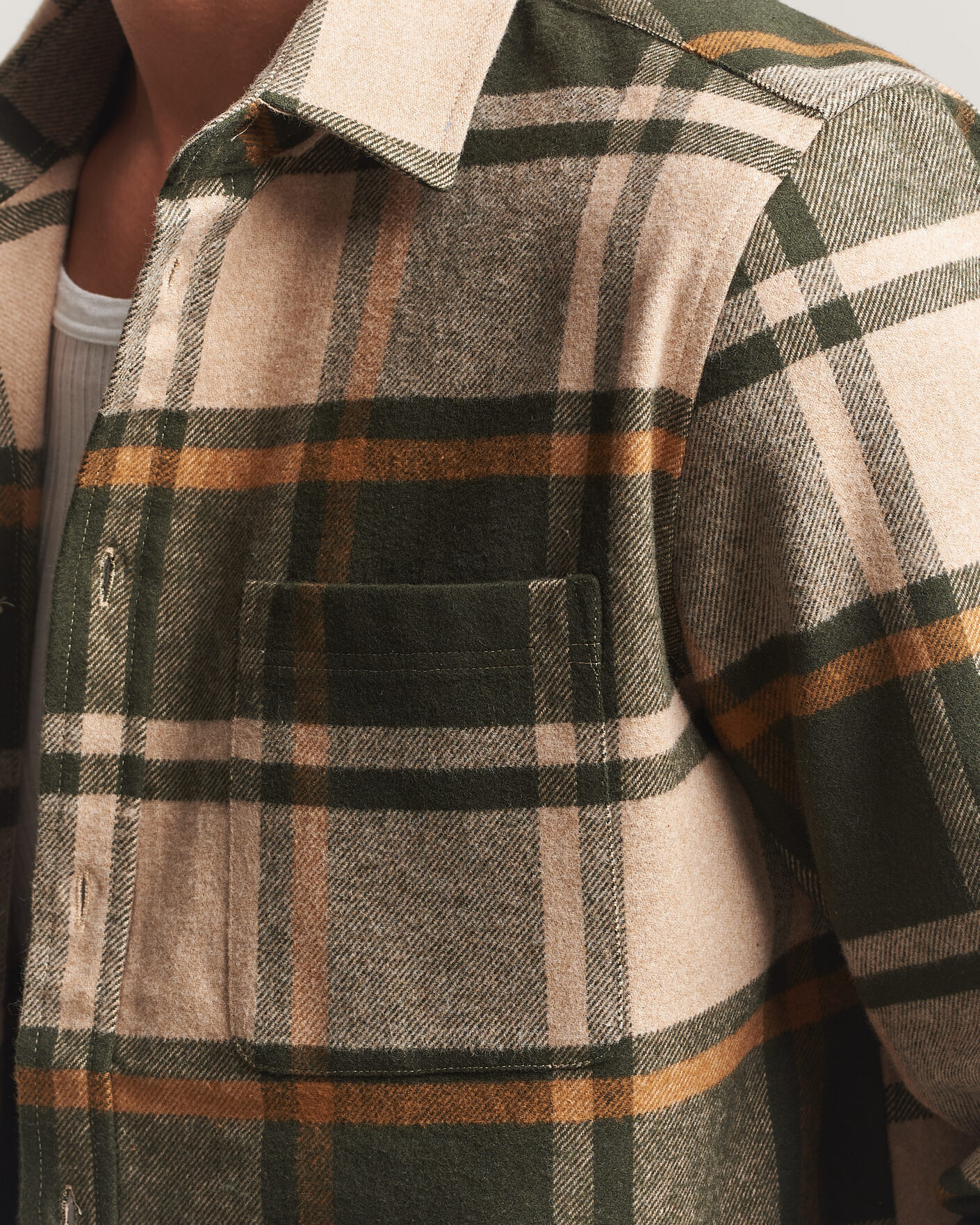 Men | Shirts | LES DEUX | Check Flannel Shirt Rosin Green
