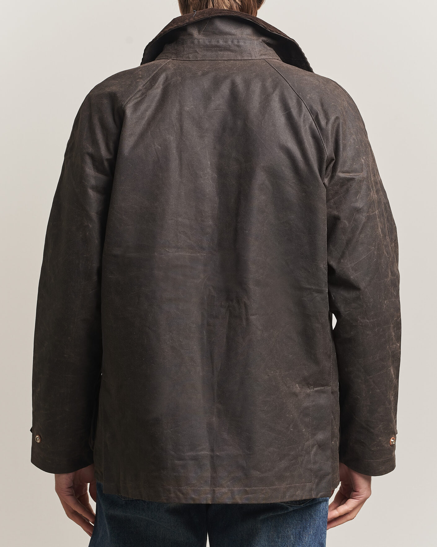 Men | Coats & Jackets | Manifattura Ceccarelli | Rain Caban Wax Cloth Chocolate