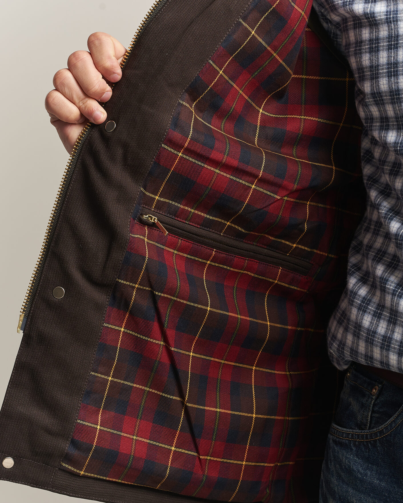 Men | Coats & Jackets | Manifattura Ceccarelli | Rain Caban Wax Cloth Chocolate
