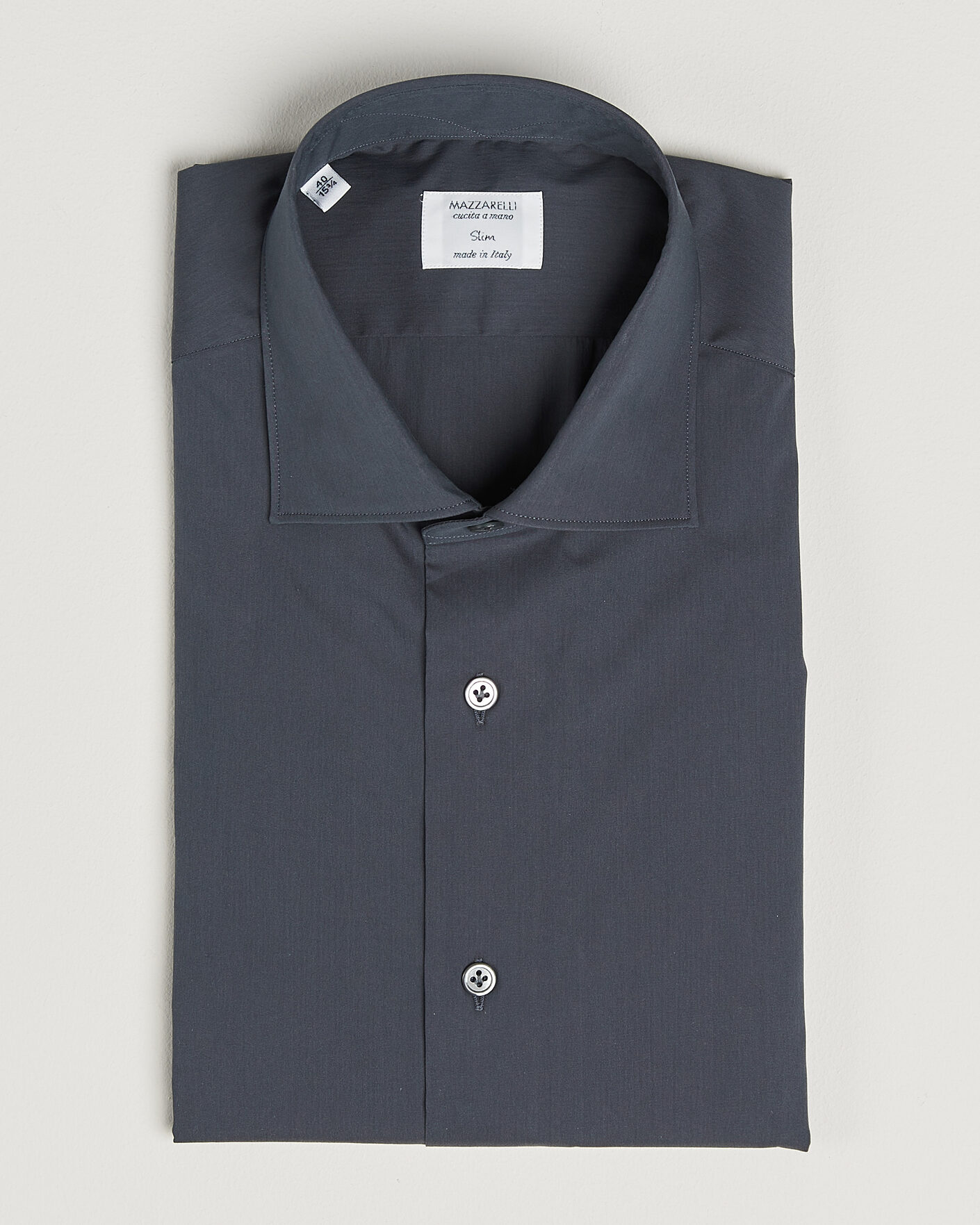 Men | Shirts | Mazzarelli | Soft Cotton Popeline Shirt Grey