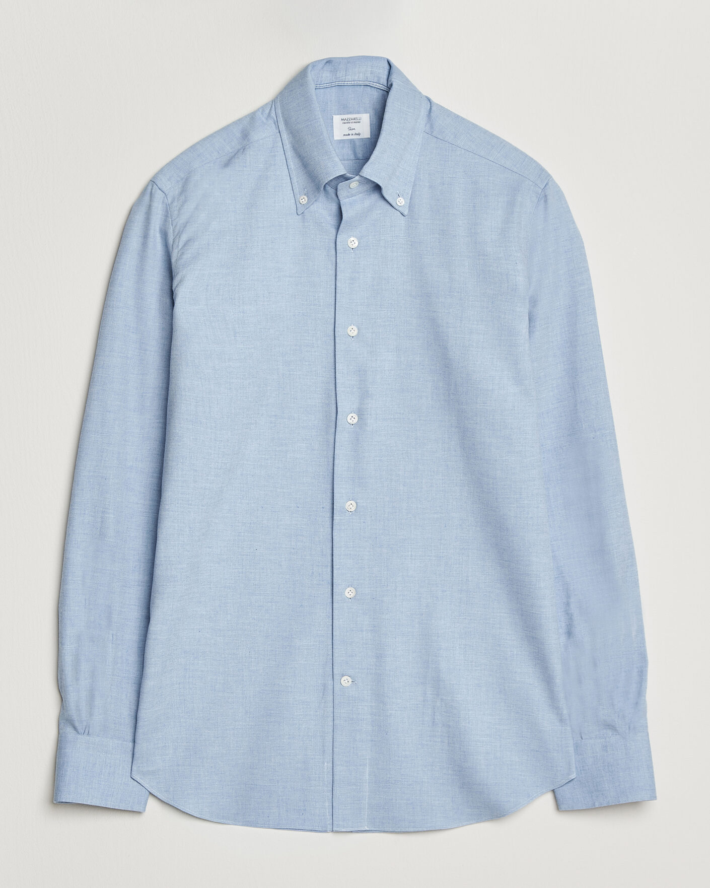 Men | Shirts | Mazzarelli | Soft Flannel Button Down Shirt Light Blue
