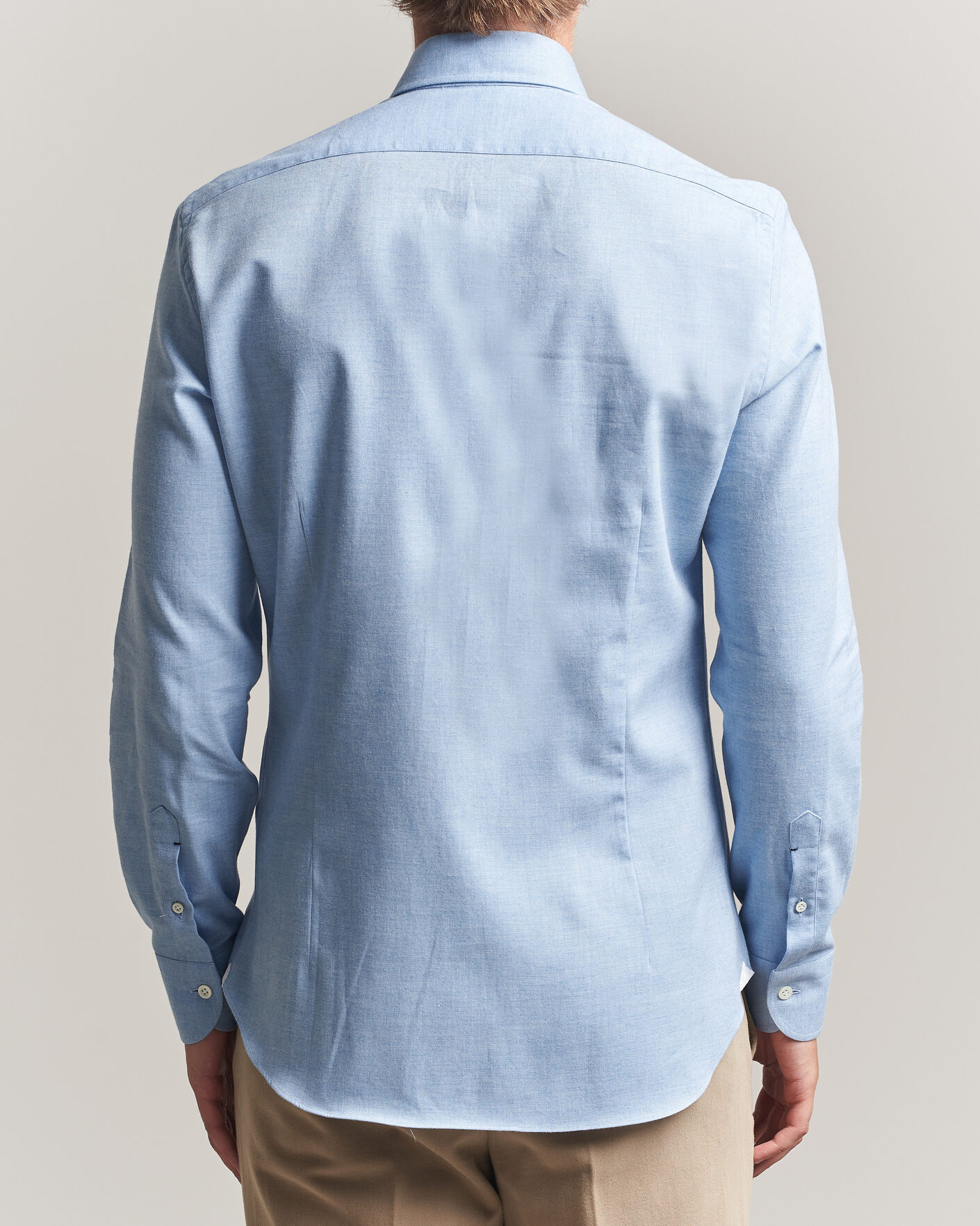 Men | Shirts | Mazzarelli | Soft Flannel Button Down Shirt Light Blue