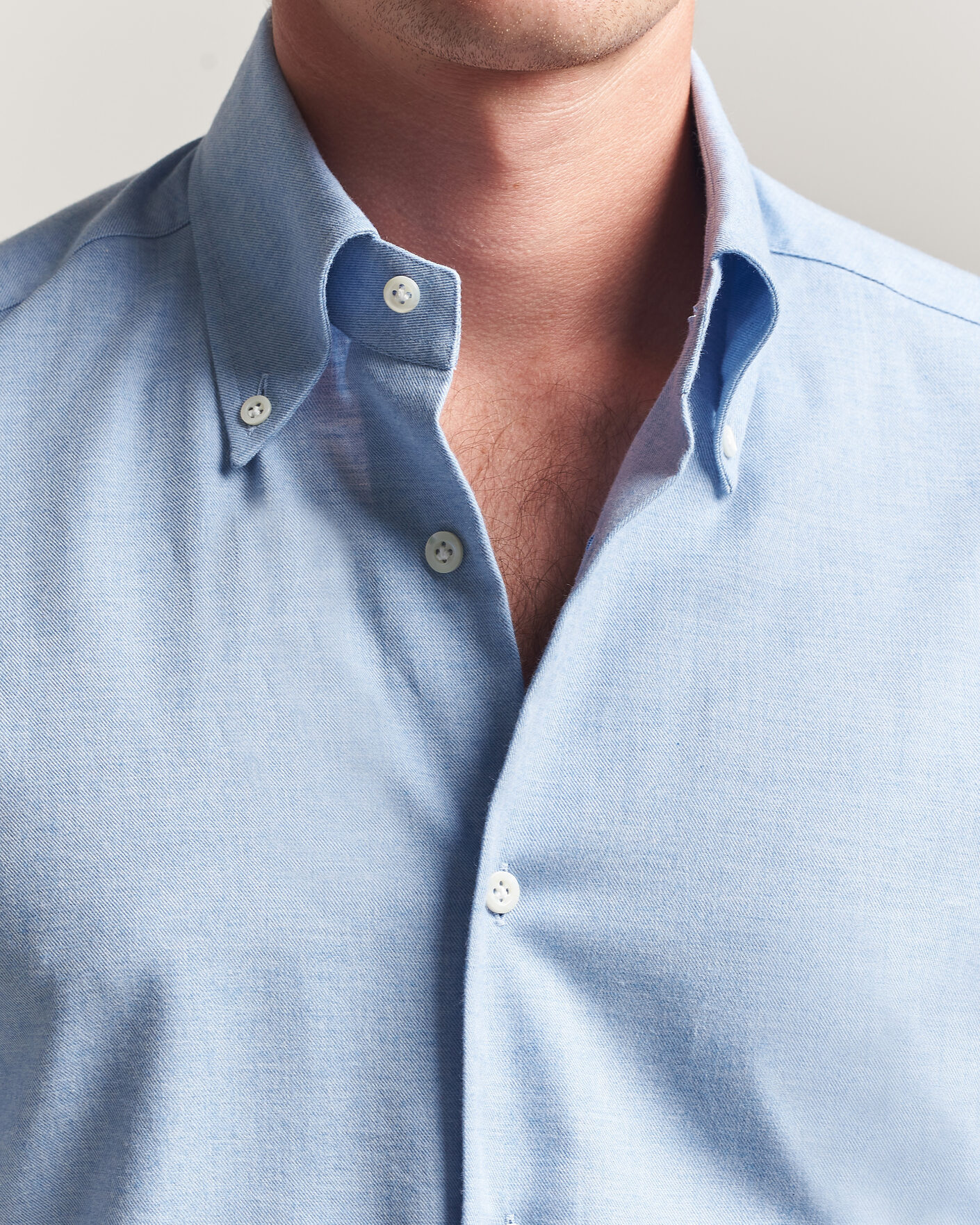 Men | Shirts | Mazzarelli | Soft Flannel Button Down Shirt Light Blue