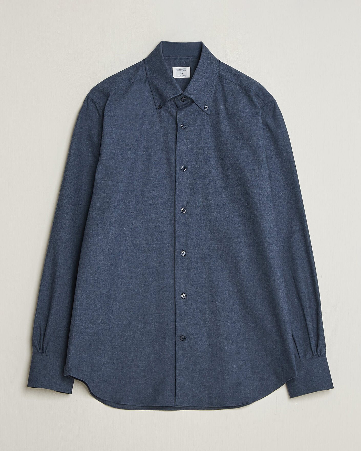 Men | Shirts | Mazzarelli | Soft Flannel Button Down Shirt Navy
