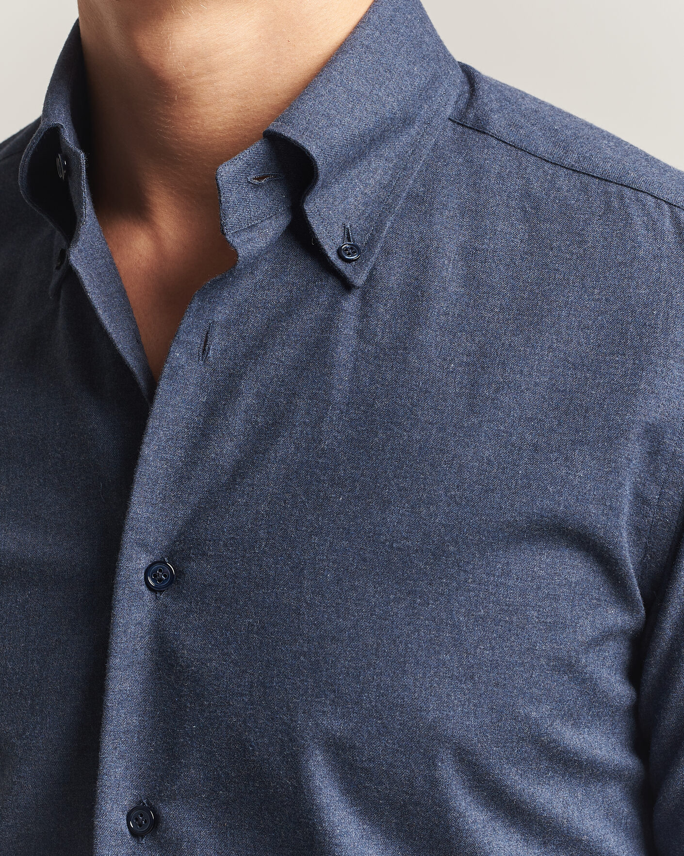 Men | Shirts | Mazzarelli | Soft Flannel Button Down Shirt Navy