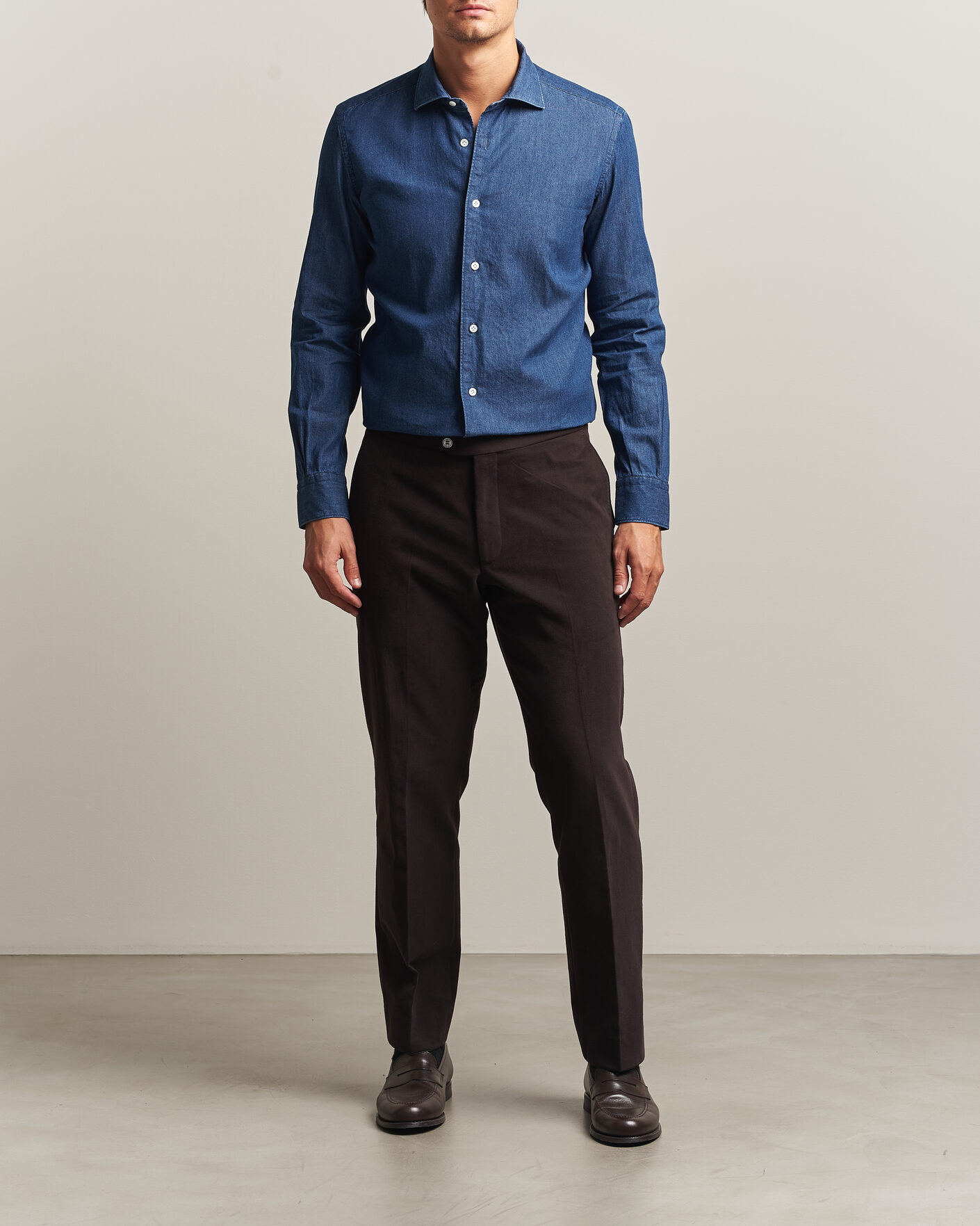 Men | Shirts | Mazzarelli | Soft Denim Shirt Blue Wash