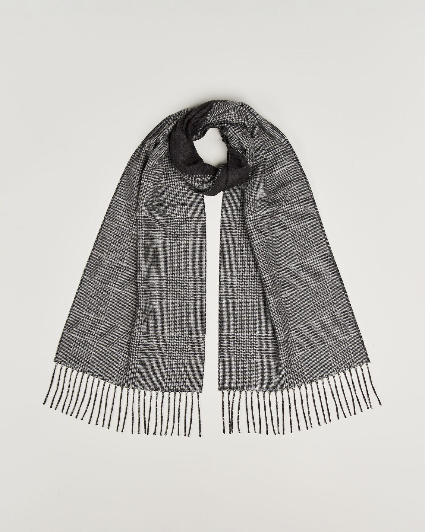 Men | Scarves | Piacenza Cashmere | Cashmere/Silk Glencheck Scarf Grey Melange