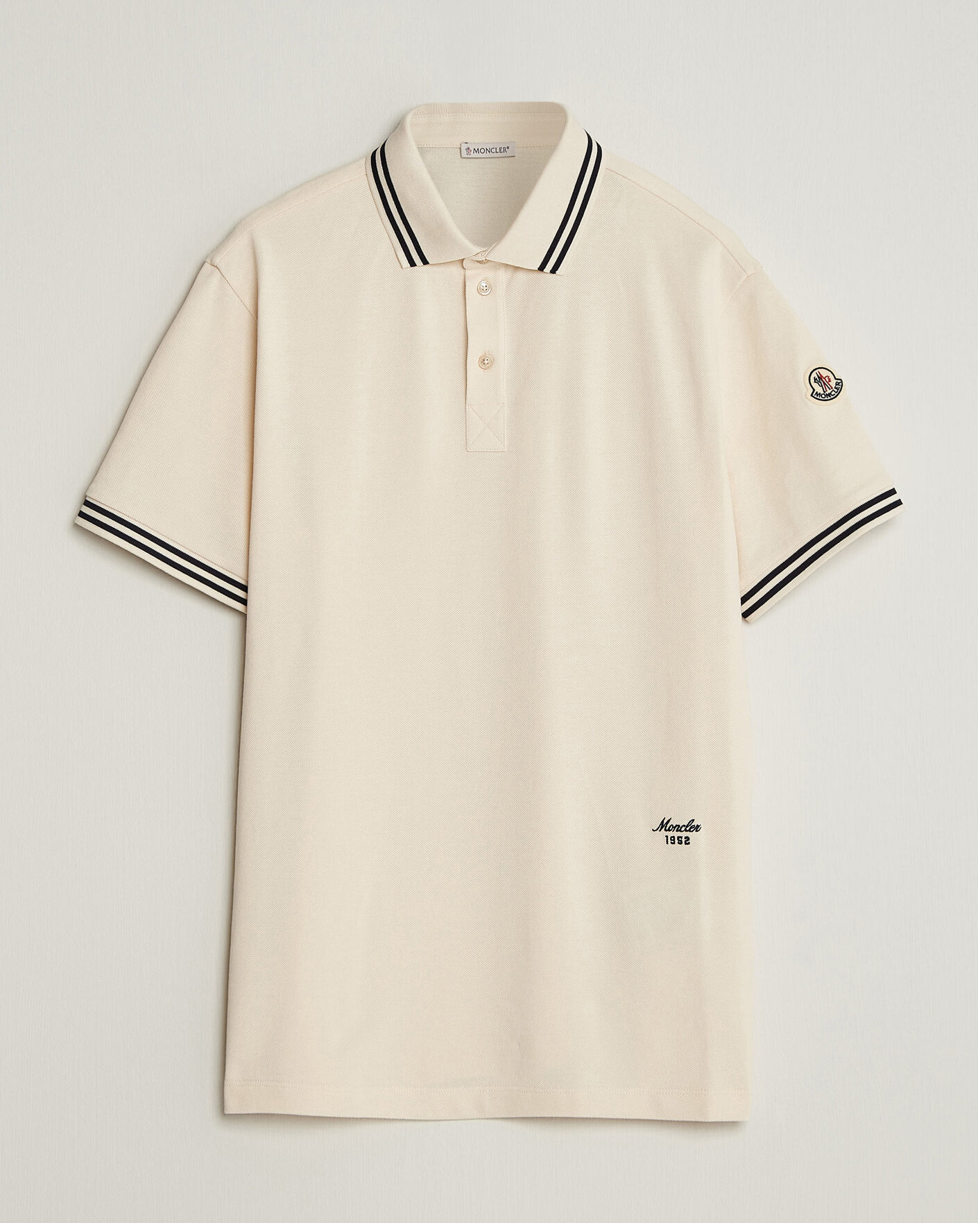 Men | Polo Shirts | Moncler | Contrast Collar Polo Off White