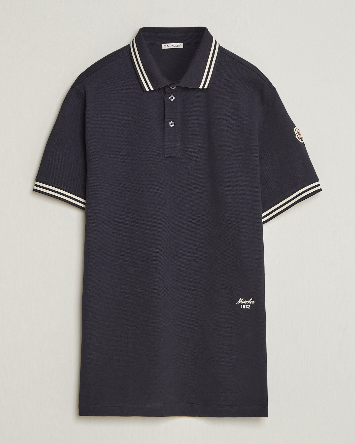 Men | Polo Shirts | Moncler | Contrast Collar Polo Navy