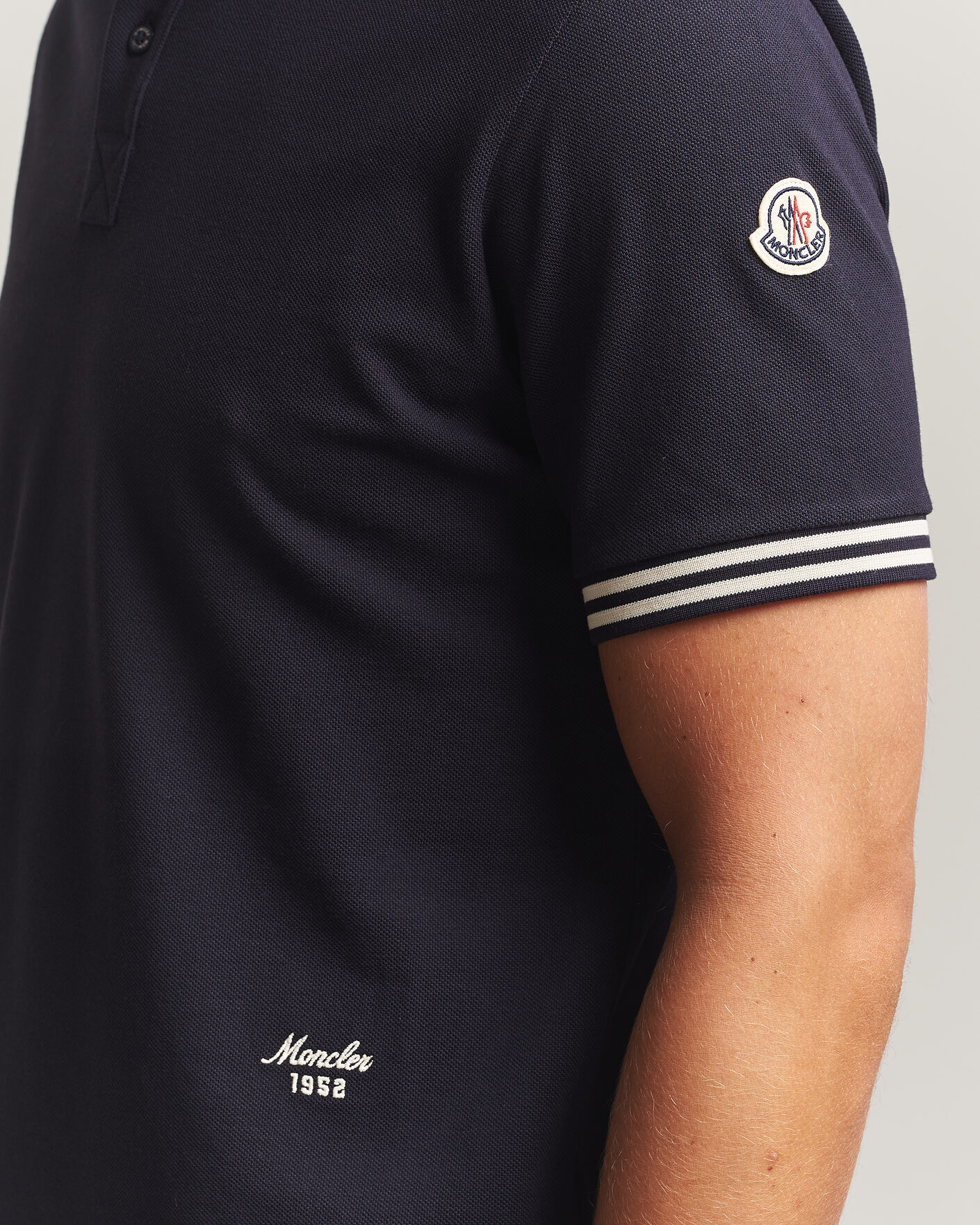 Men | Polo Shirts | Moncler | Contrast Collar Polo Navy