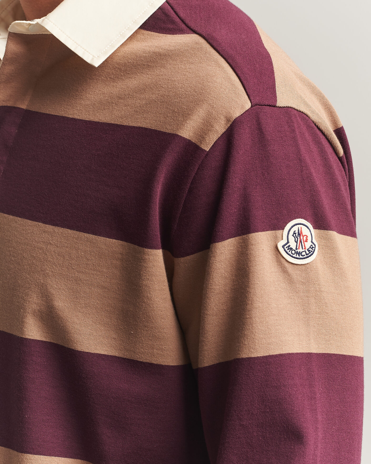 Men | Sweaters & Knitwear | Moncler | Striped Rugby Sweater Brown/Burgundy
