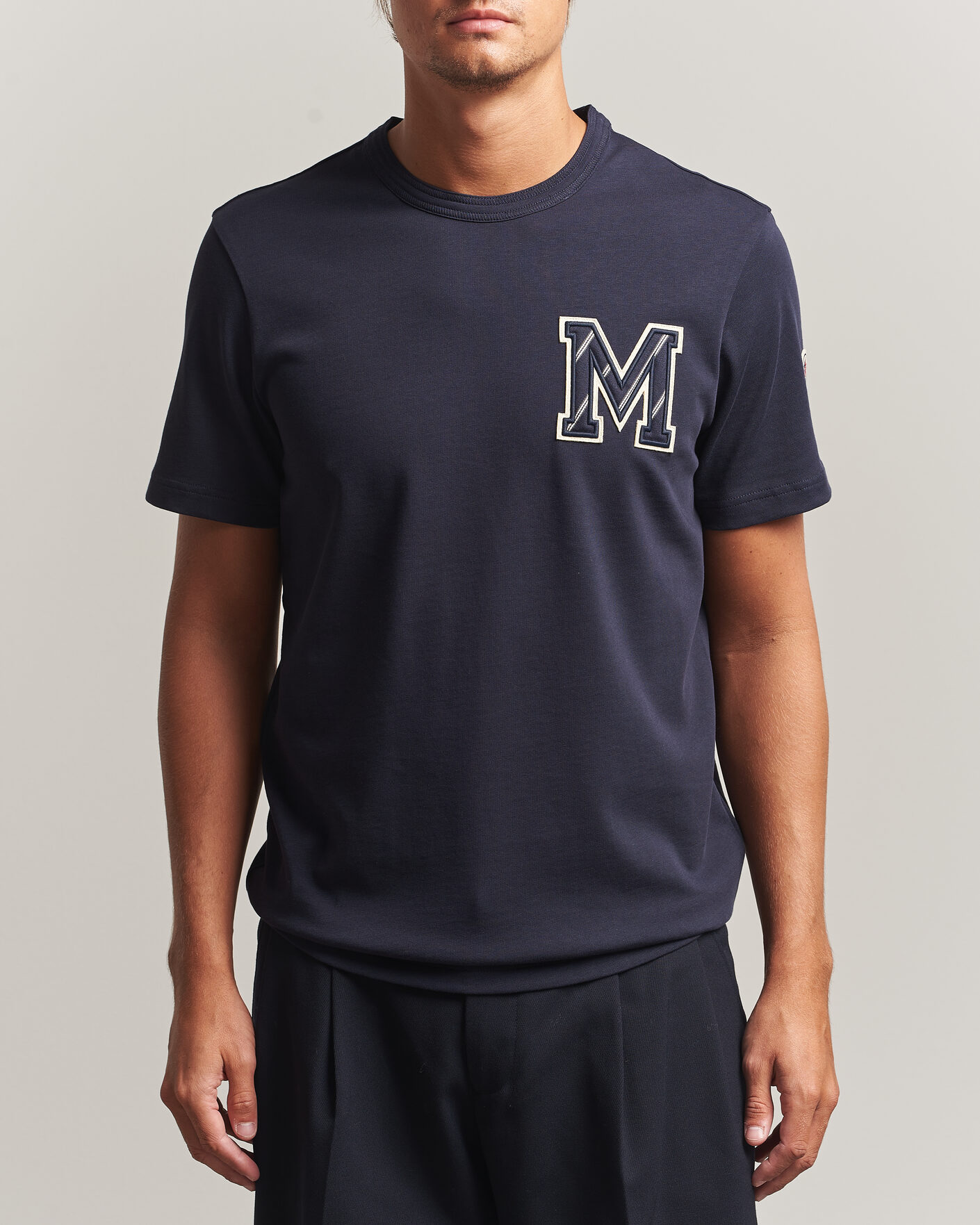 Men | T-Shirts | Moncler | Varsity Logo T-Shirt Navy