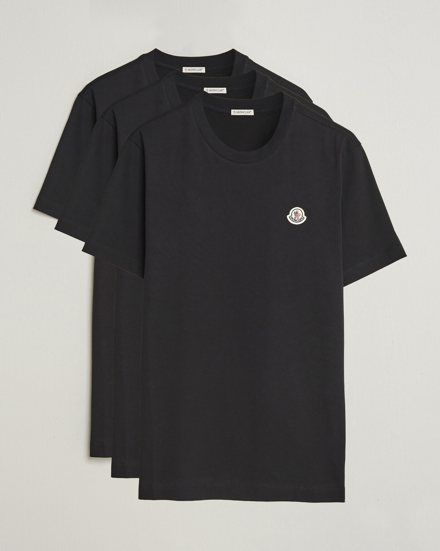 Men | T-Shirts | Moncler | 3-Pack Logo T-Shirts Black