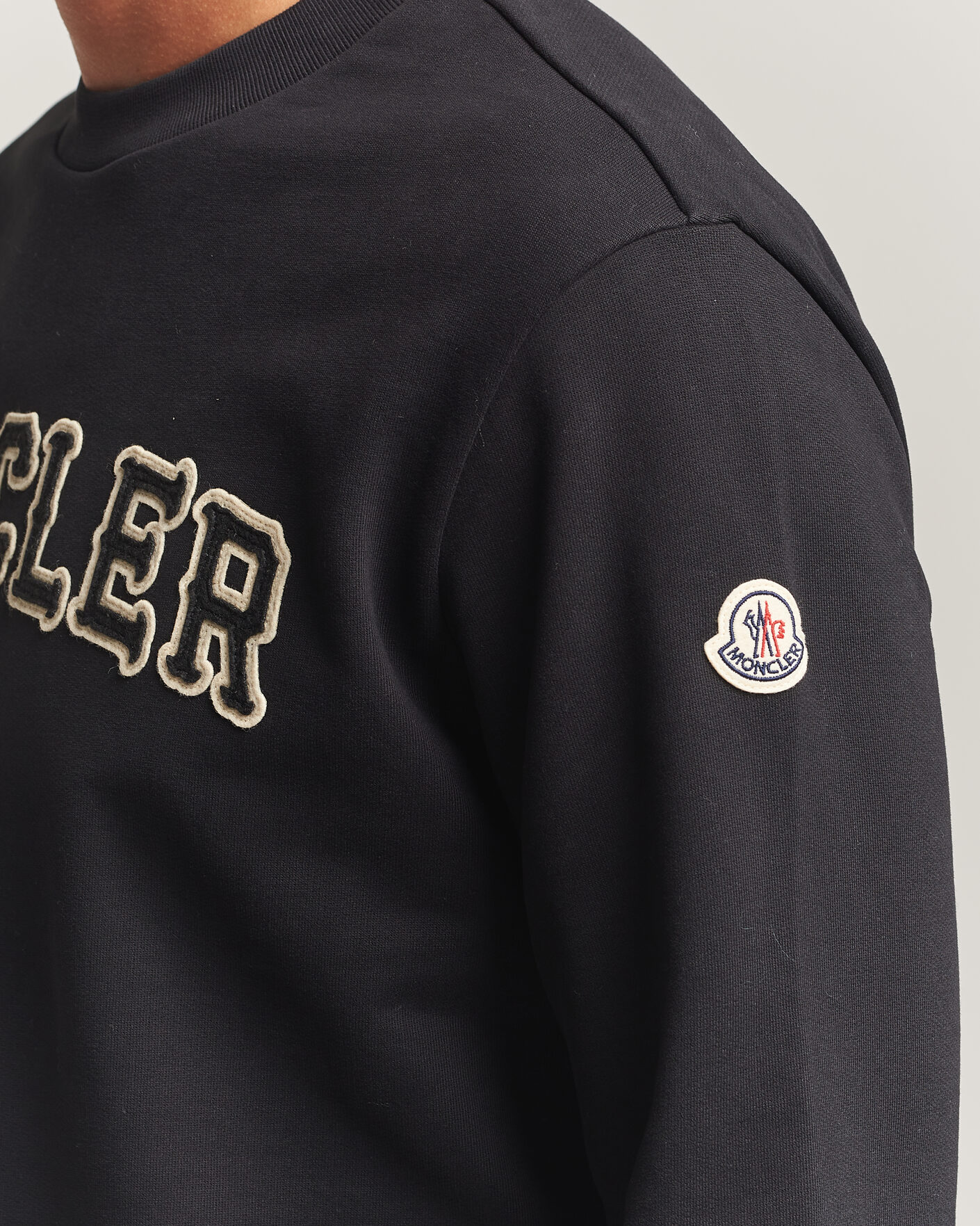 Men | Sweaters & Knitwear | Moncler | College Logo Sweatshirt Black
