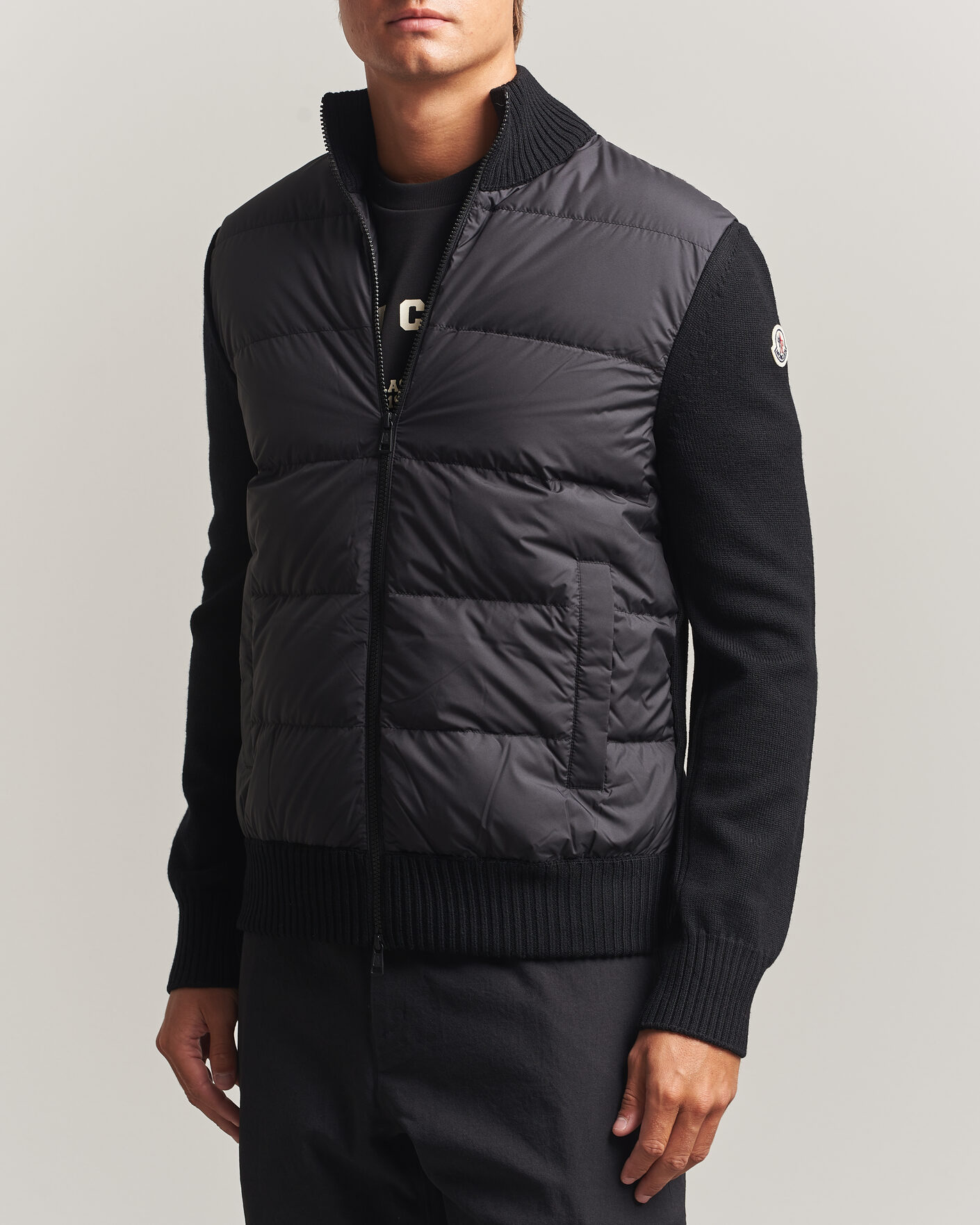 Men | Coats & Jackets | Moncler | Padded Hybrid Jacket Black