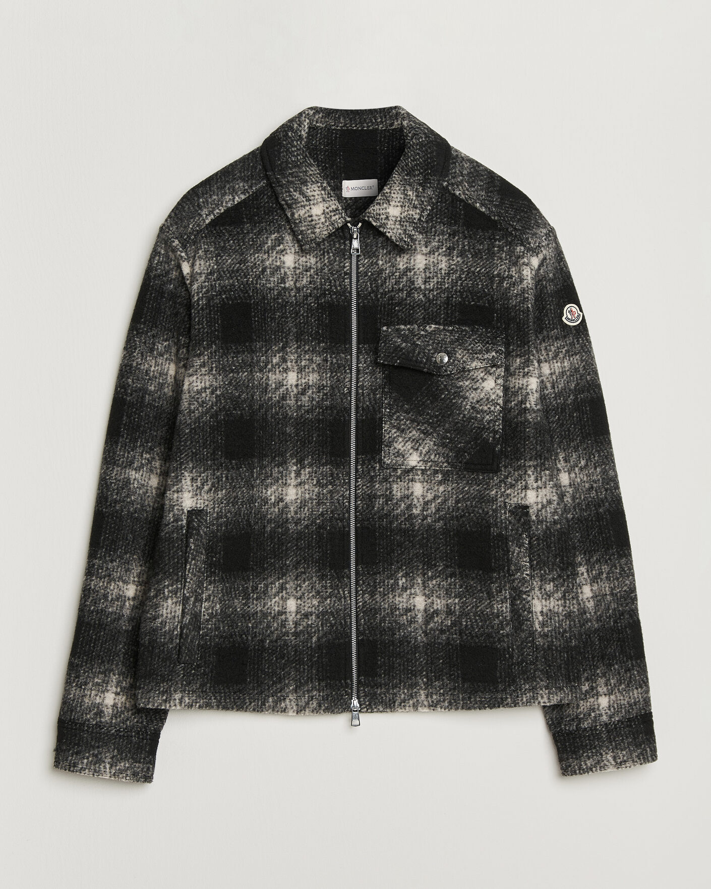 Men | Shirts | Moncler | Flannel Overshirt Grey Check