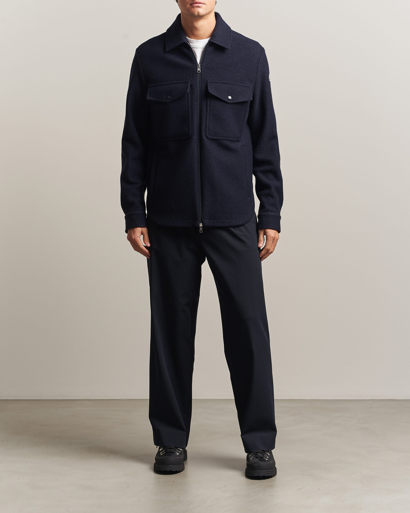 Men | Shirts | Moncler | Zip Overshirt Navy