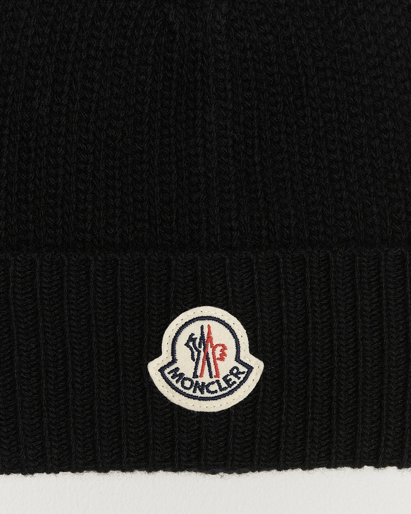 Men | Beanies | Moncler | Rib Wool Beanie Black