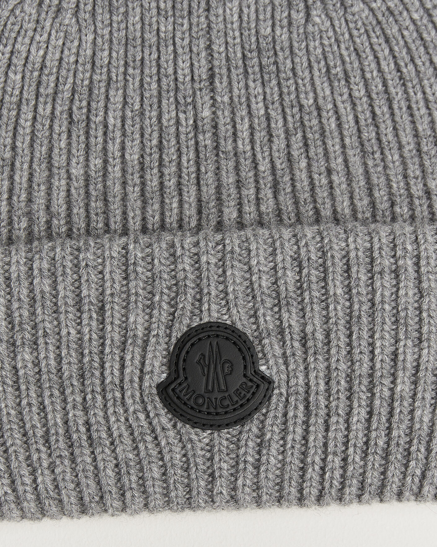 Moncler Rib Cashmere Beanie Grey at CareOfCarl.com