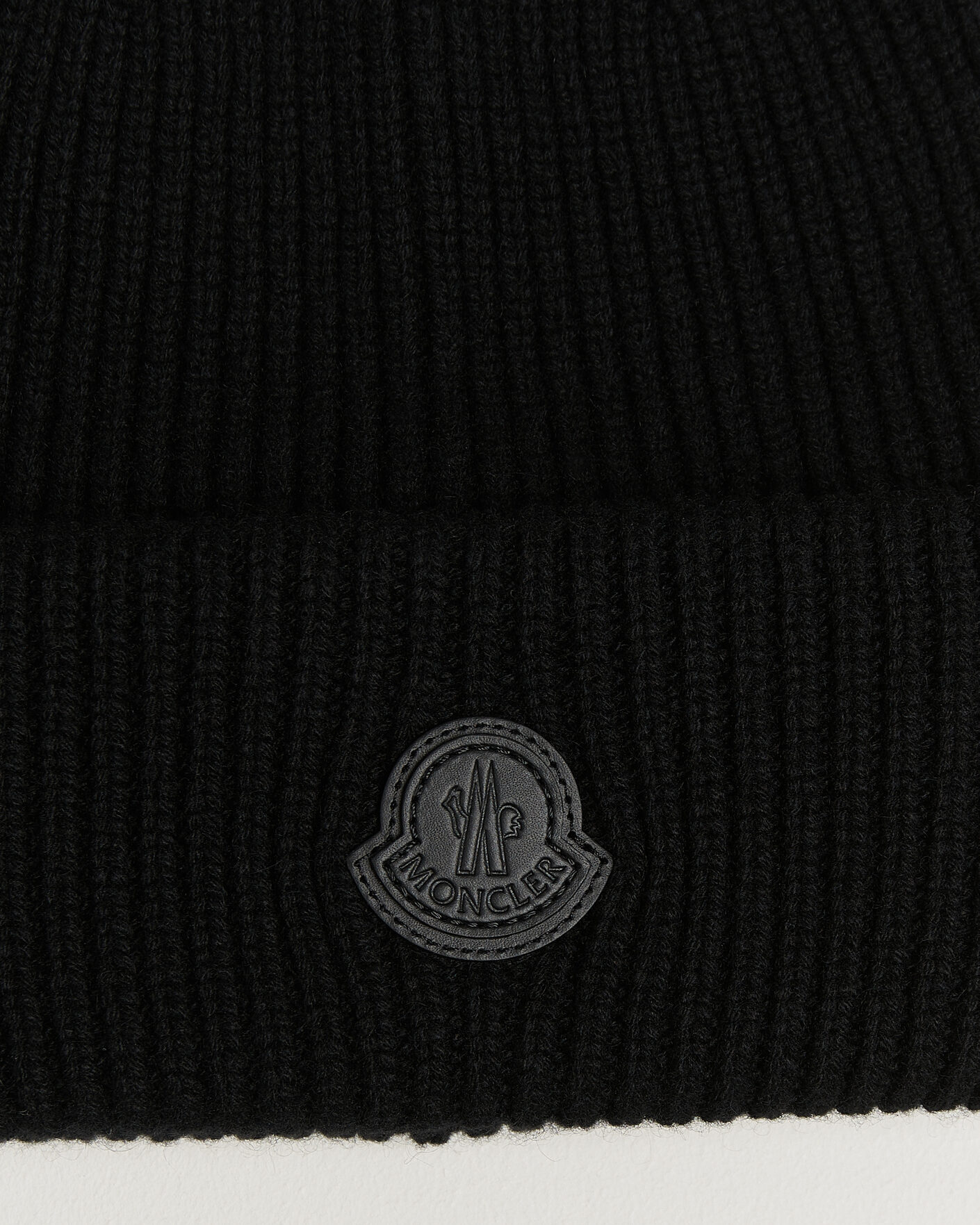 Men | Beanies | Moncler | Rib Cashmere Beanie Black