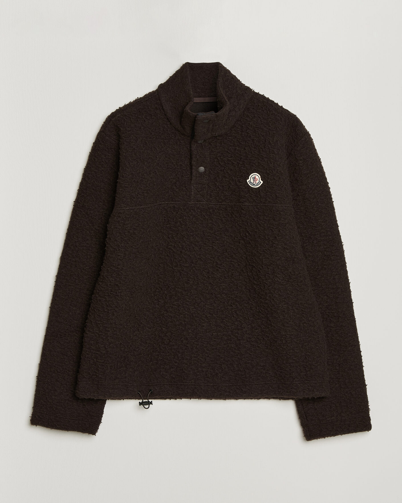 Men | Sweaters & Knitwear | Moncler | Half Zip Fleece Sweater Dark Brown
