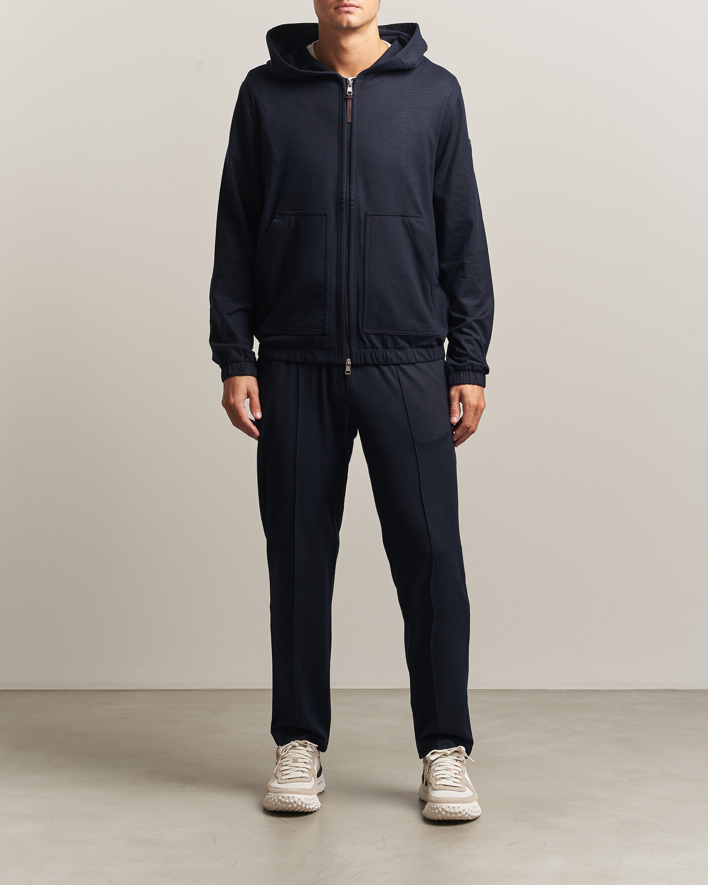 Men | Trousers | Moncler | Flannel Joggers Navy