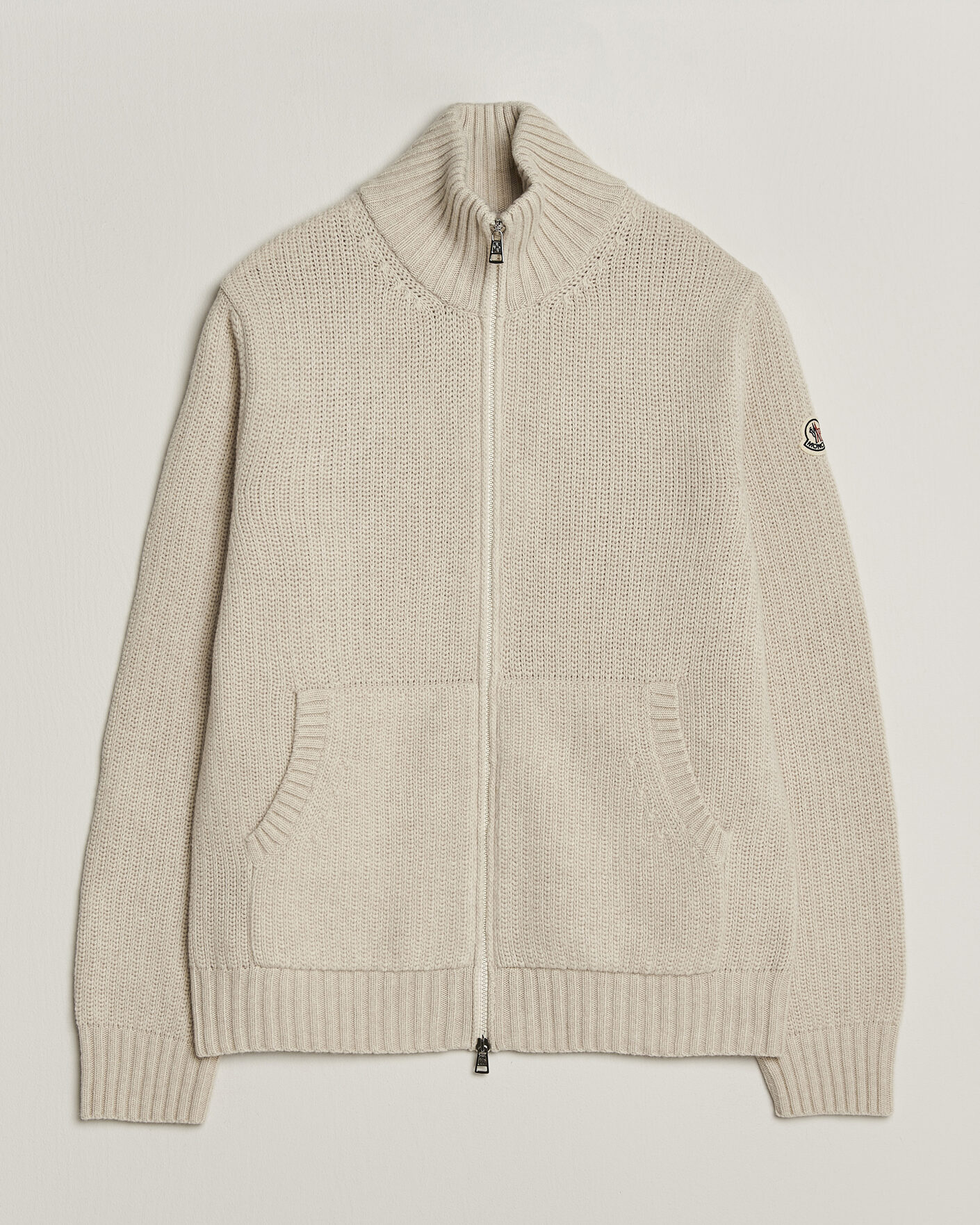 Men | Sweaters & Knitwear | Moncler | Full Zip Cardigan Light Beige