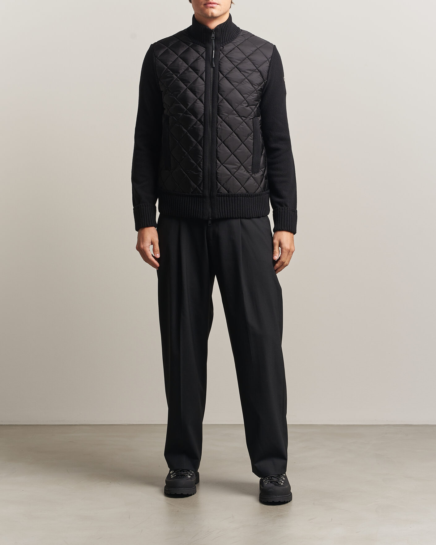 Men | Coats & Jackets | Moncler | Quilted Hybrid Jacket Black