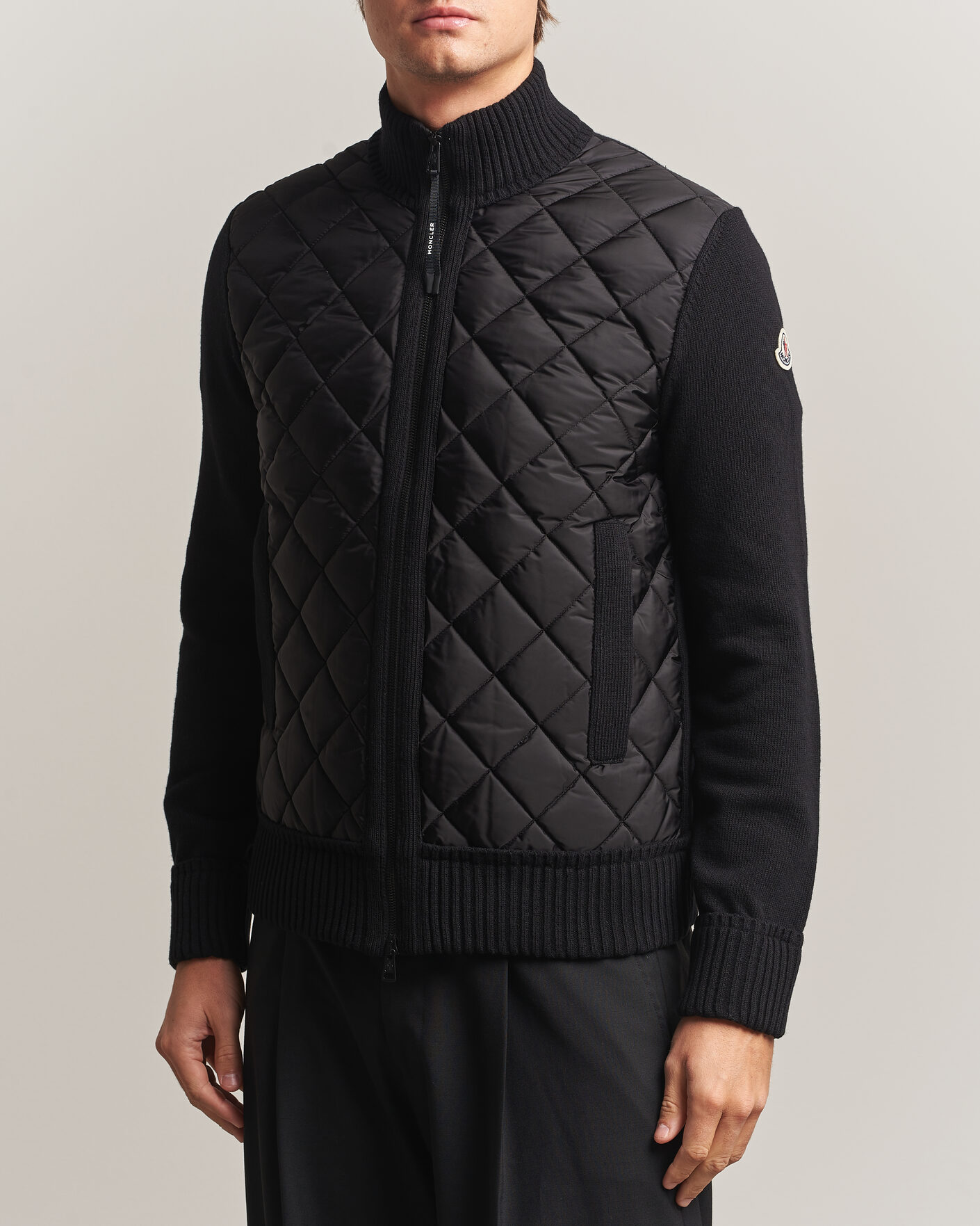 Men | Coats & Jackets | Moncler | Quilted Hybrid Jacket Black