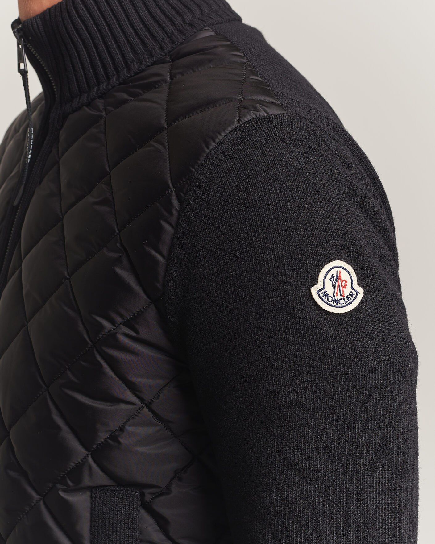 Men | Coats & Jackets | Moncler | Quilted Hybrid Jacket Black