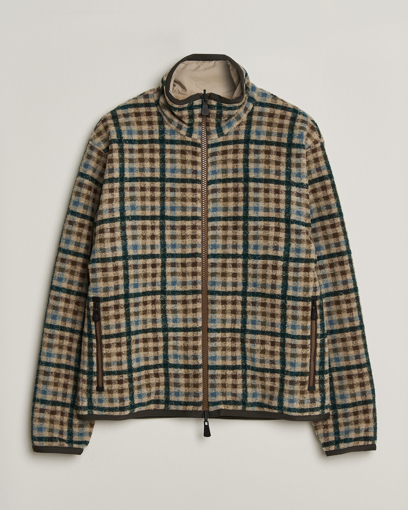 Men | Sweaters & Knitwear | Moncler Grenoble | Sherpa Zip Cardigan Beige/Green