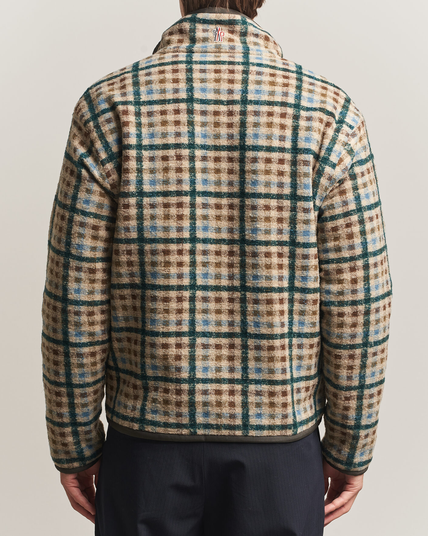 Moncler Grenoble Sherpa Zip Cardigan Beige/Green at CareOfCarl.com