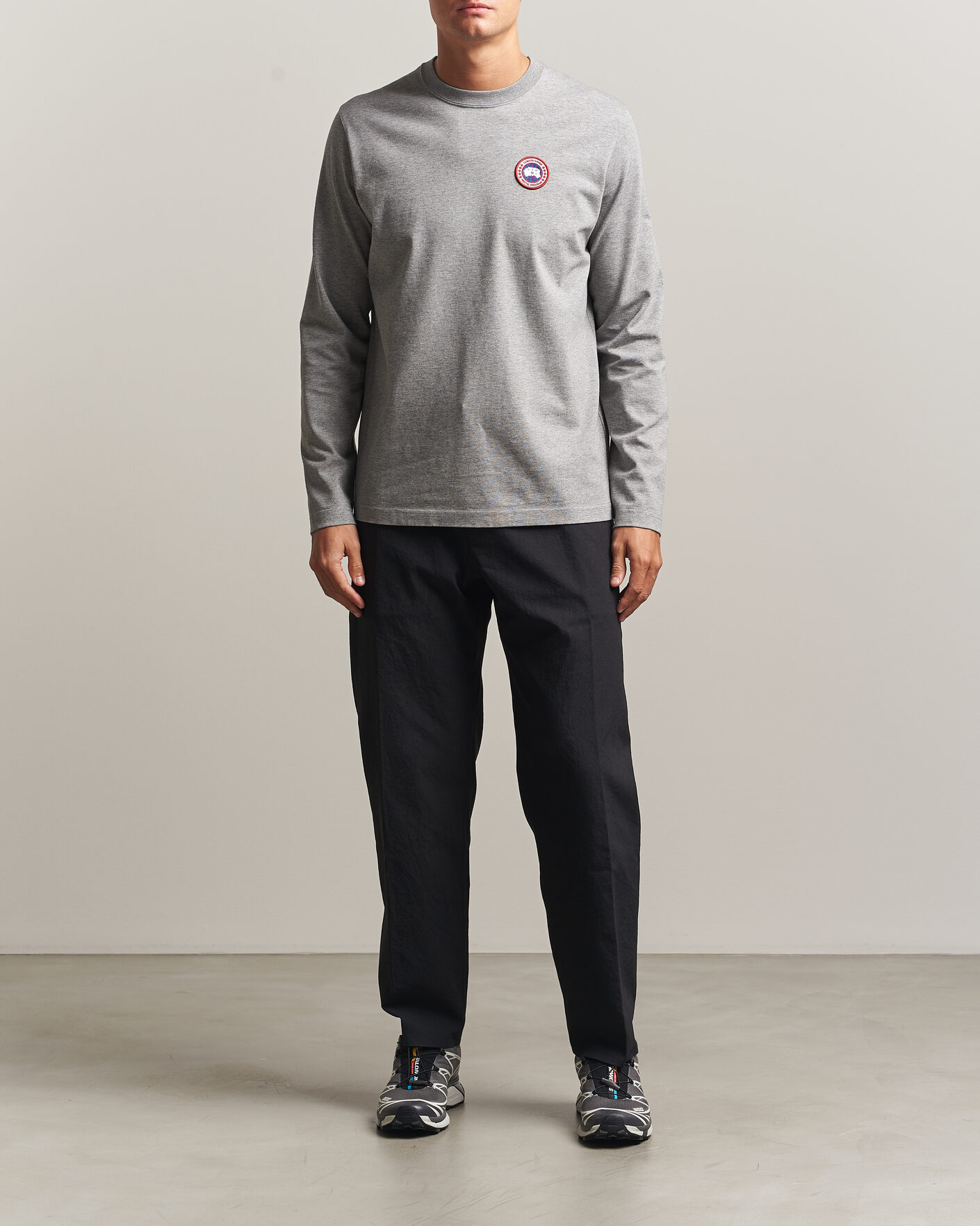 Men | T-Shirts | Canada Goose | Vantage Long Sleeve T-Shirt Stone Heather