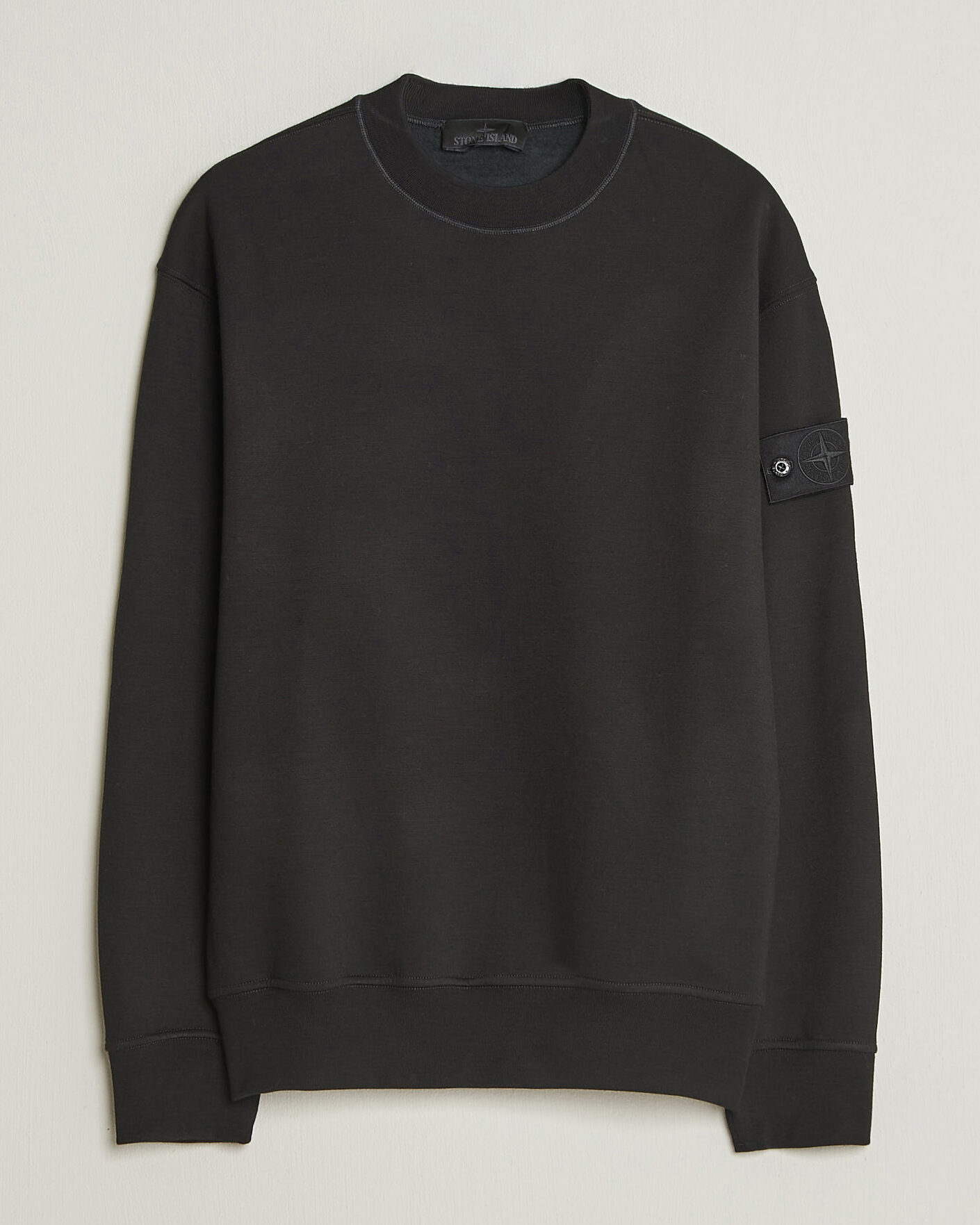 Men | Sweaters & Knitwear | Stone Island | Ghost Cotton/Wool Fleece Sweatshirt Black