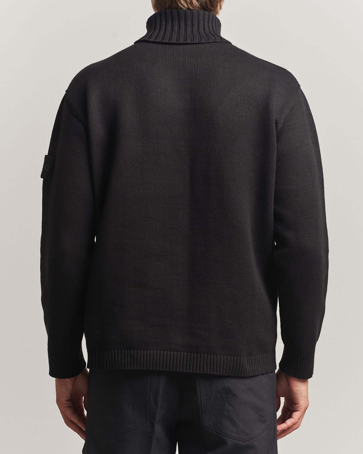 Men | Sweaters & Knitwear | Stone Island | Ghost Plush Stitch Winter Cotton Rollneck Black