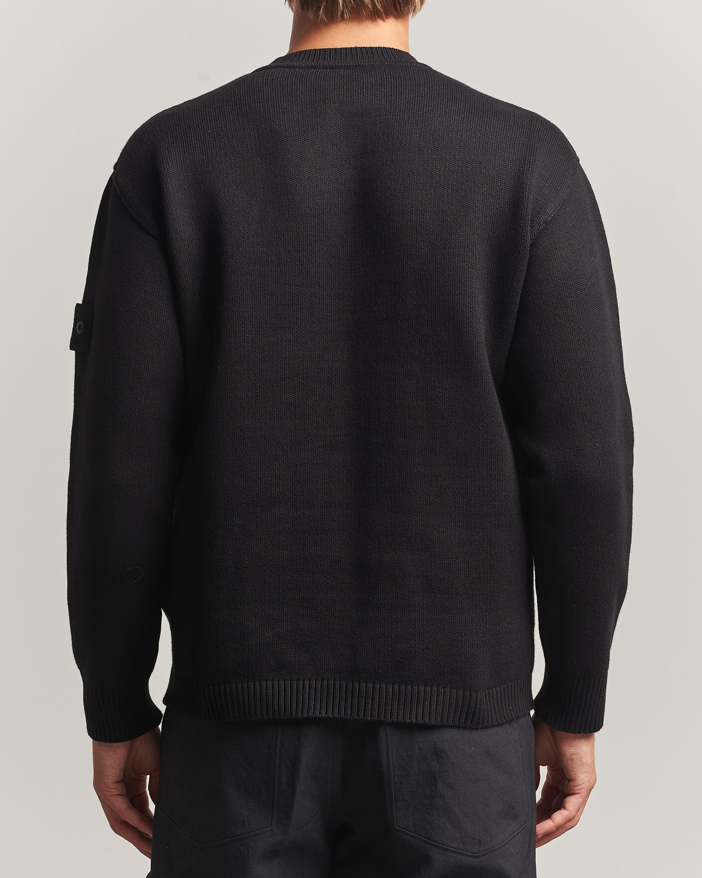 Men | Sweaters & Knitwear | Stone Island | Ghost Plush Stitch Winter Cotton Sweat Black