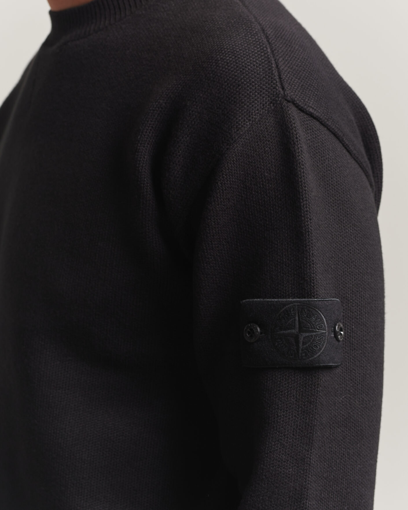 Stone Island Ghost Plush Stitch Winter Cotton Sweat Black at