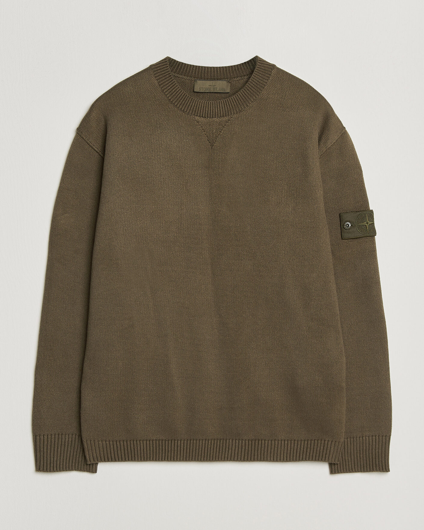 Men | Sweaters & Knitwear | Stone Island | Ghost Plush Stitch Winter Cotton Sweat Miltary Green