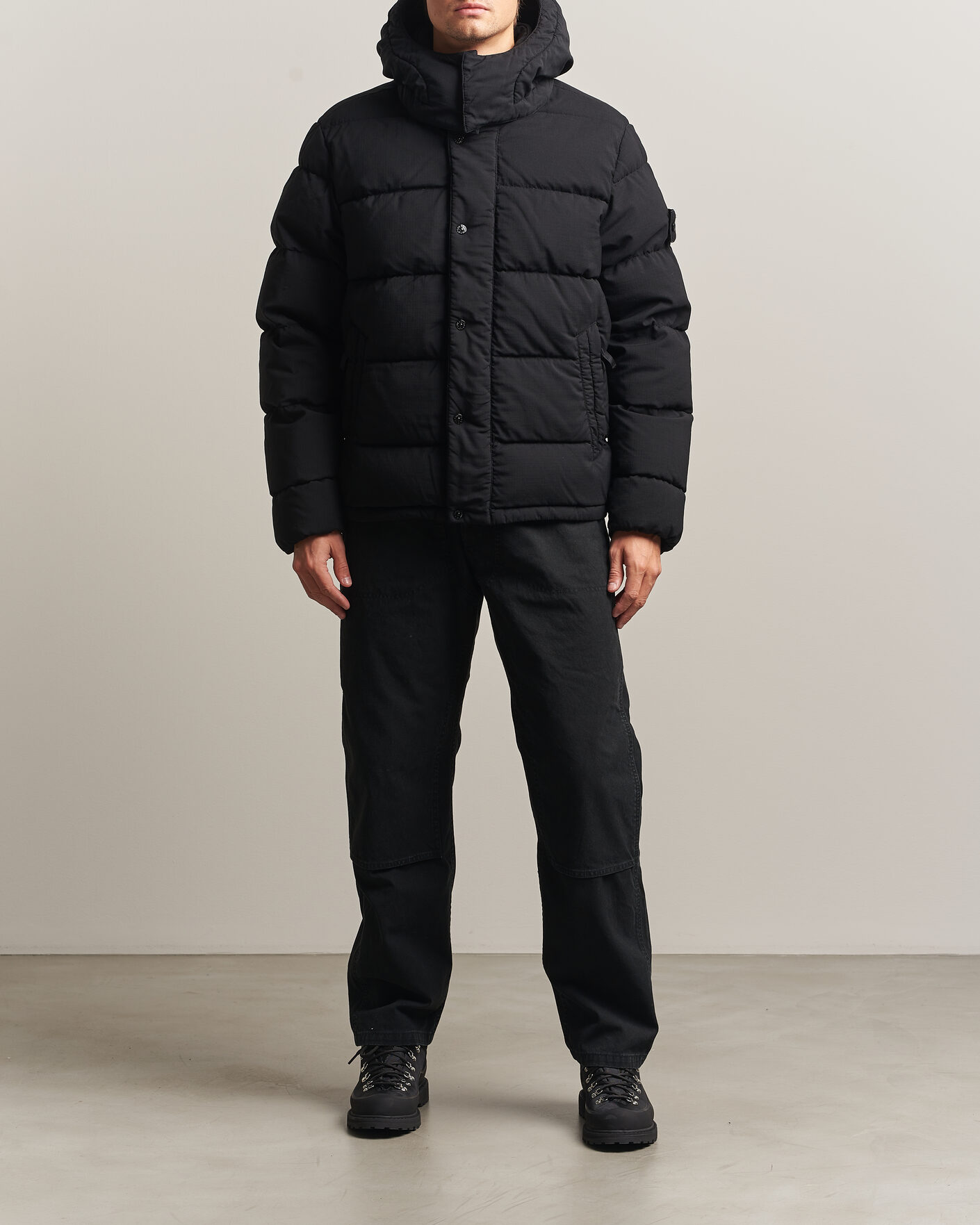 Men | Coats & Jackets | Stone Island | Ghost Wool Ripstop Down Jacket Black
