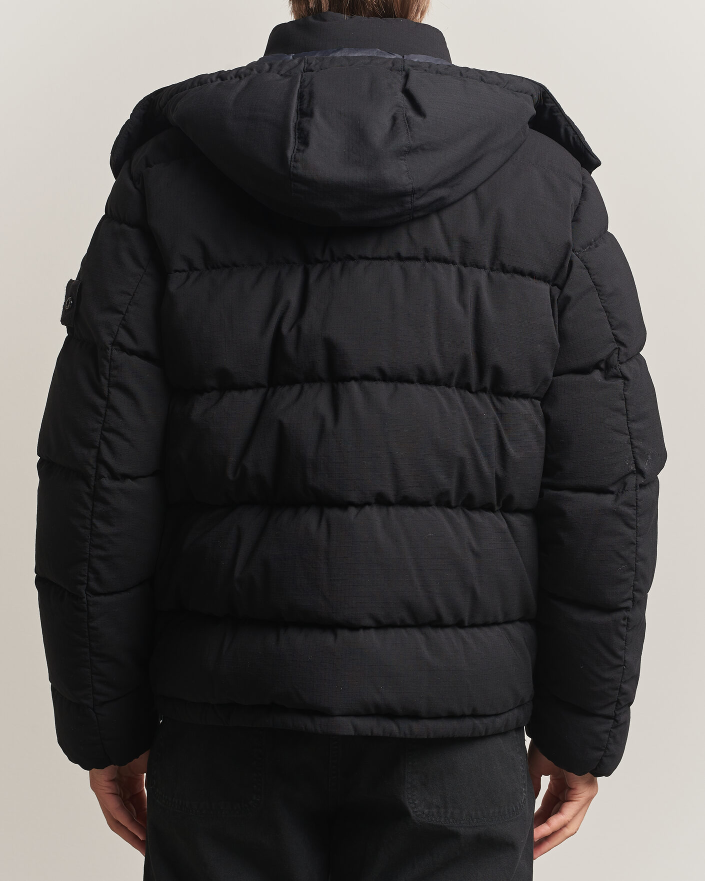 Stone Island Ghost Wool Ripstop Down Jacket Black at CareOfCarl.com