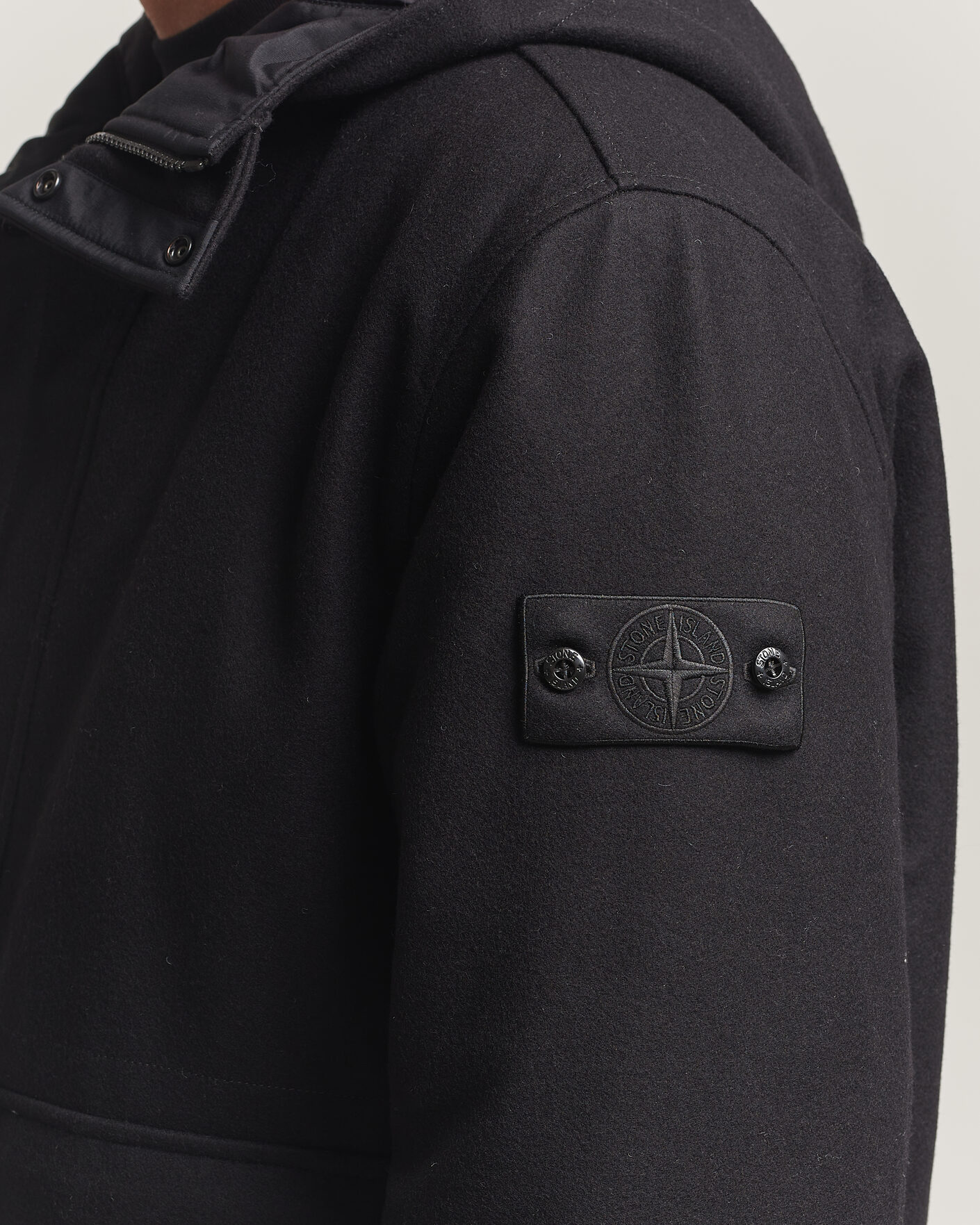Men | Coats & Jackets | Stone Island | Ghost Wool/Nylon Flannel Short Parka Black