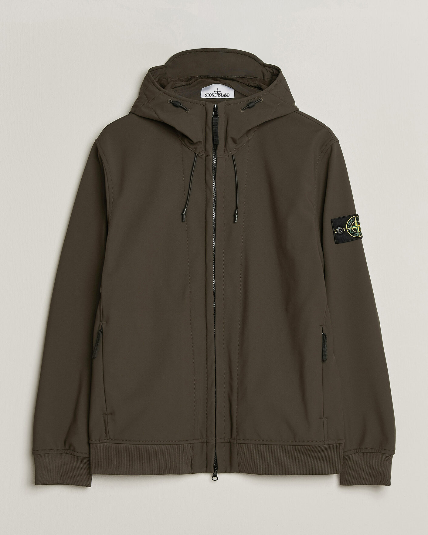 Men | Coats & Jackets | Stone Island | Short Hooded Soft Shell Jacket Coal Grey