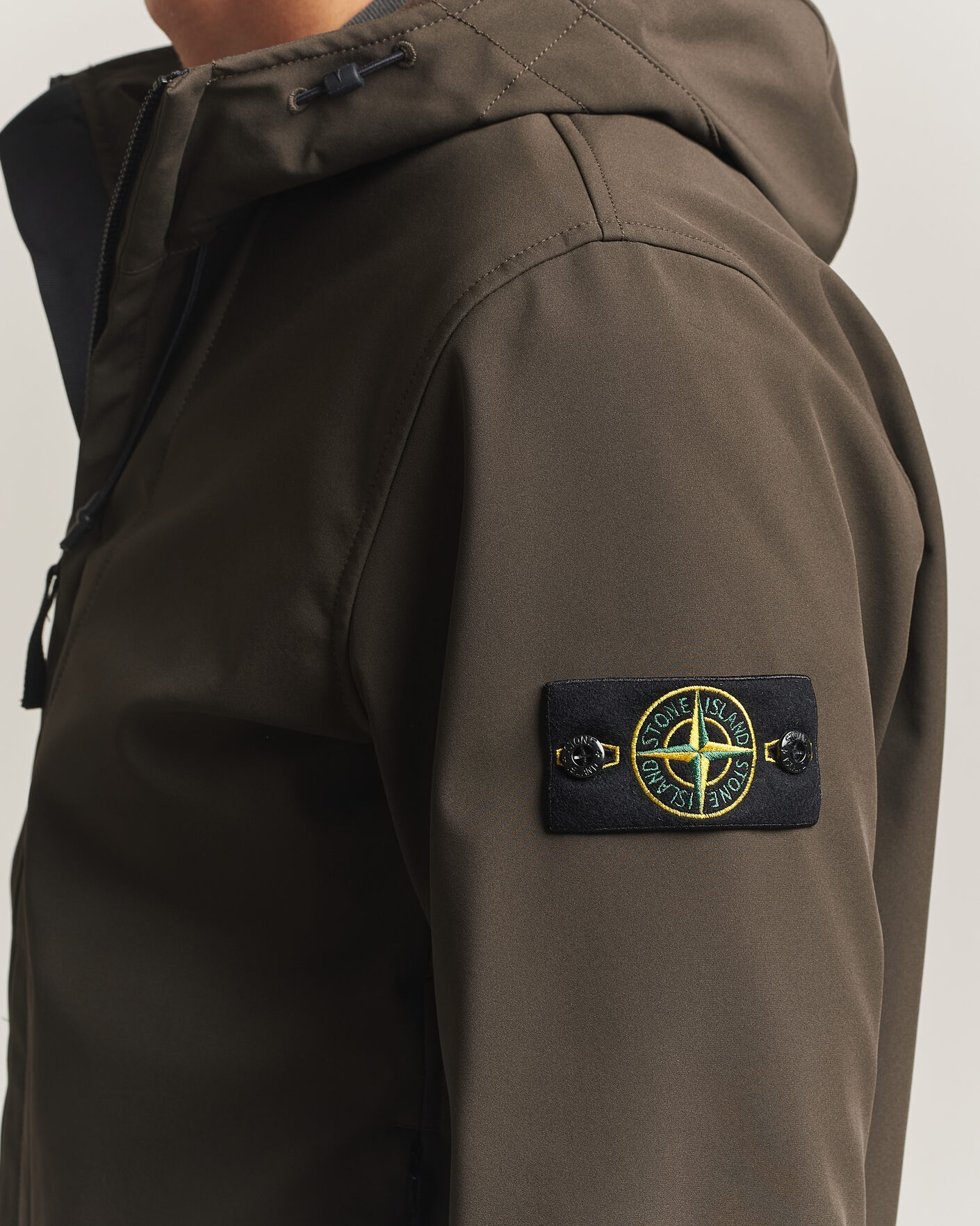 Men | Coats & Jackets | Stone Island | Short Hooded Soft Shell Jacket Coal Grey