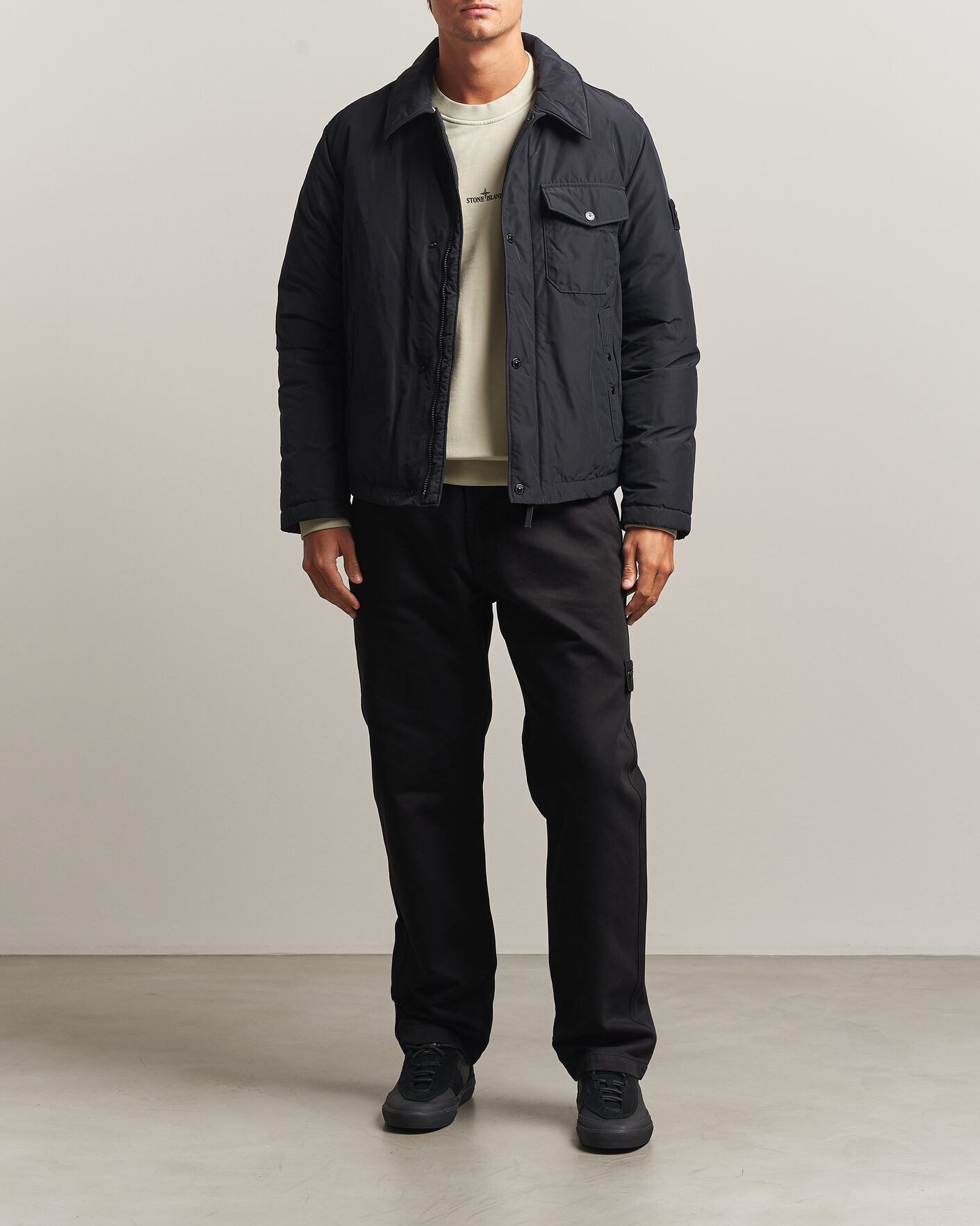 Men | Coats & Jackets | Stone Island | Micro Twill Padded Jacket Black