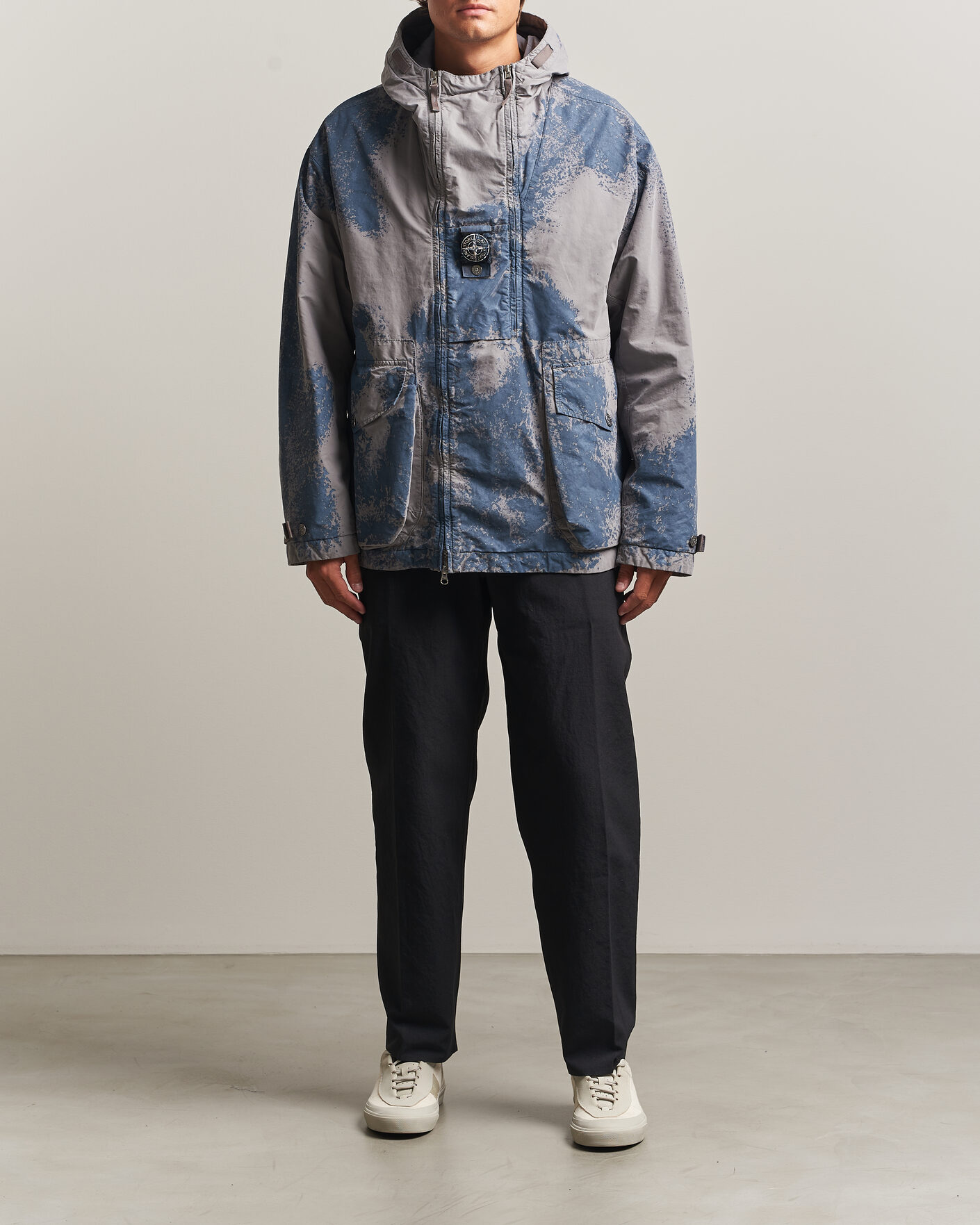 Men | Coats & Jackets | Stone Island | Hand Painted David Light TC Short Parka Grey