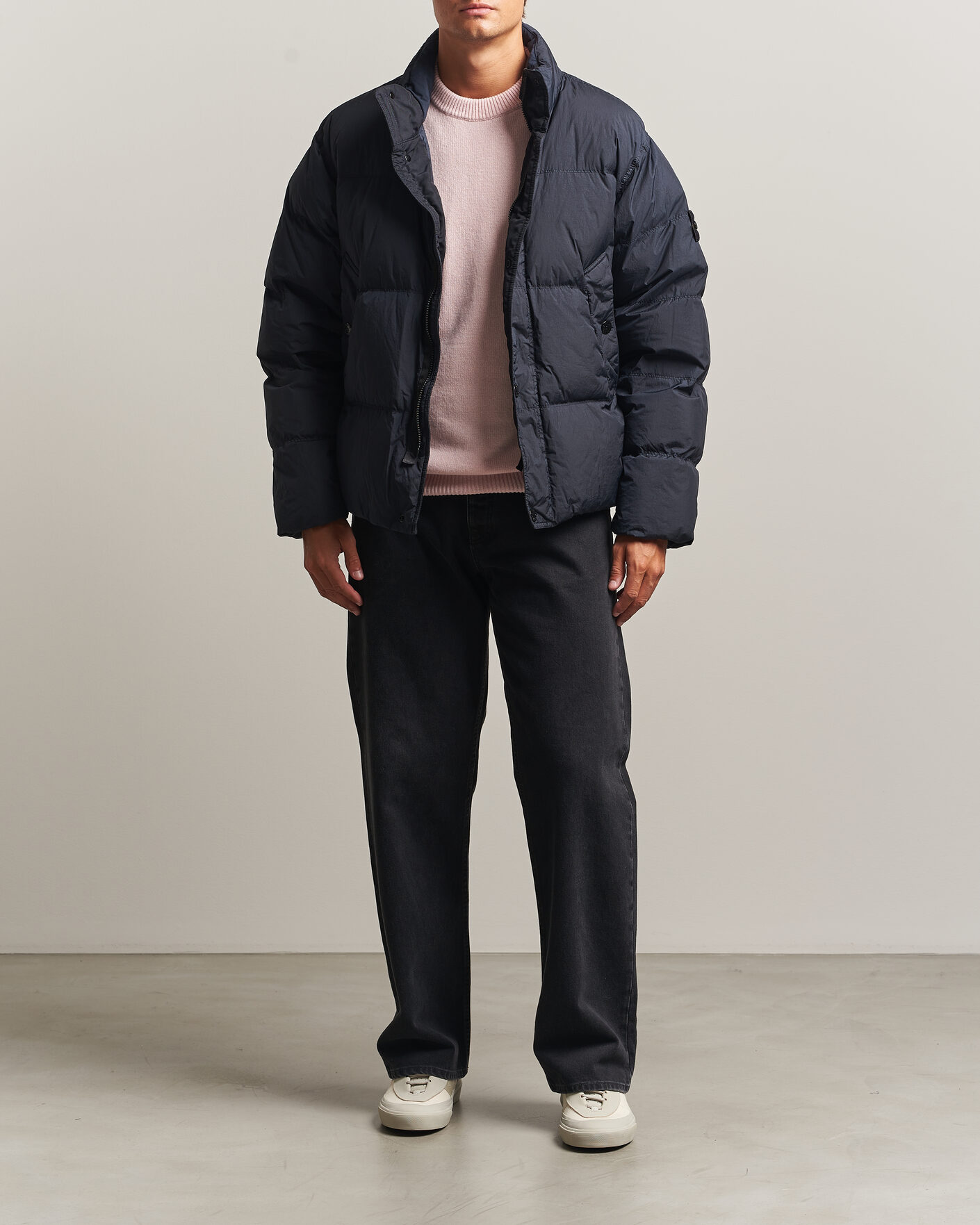 Men | Coats & Jackets | Stone Island | Crinkle Reps Padded Down Jacket Navy Blue