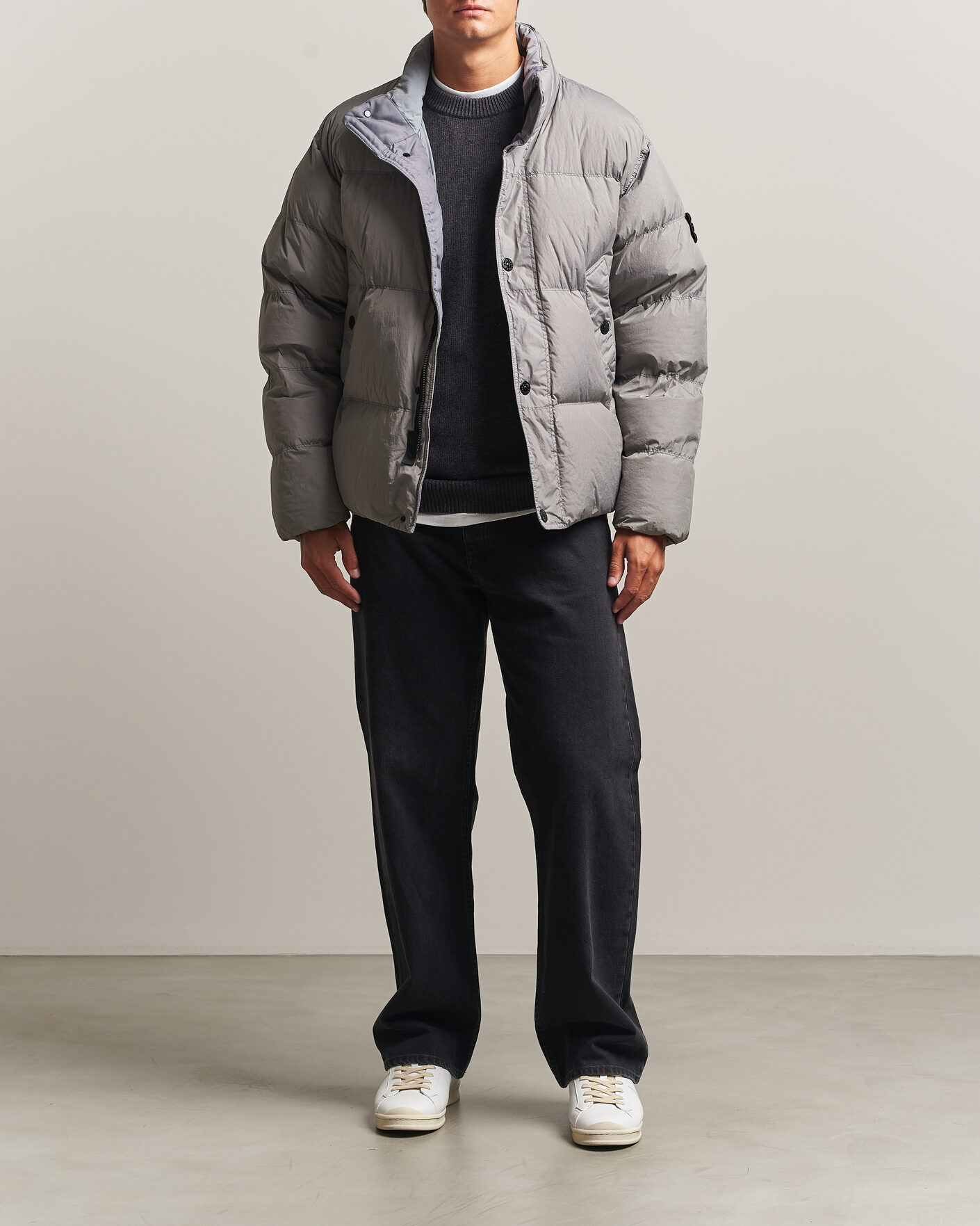 Men | Coats & Jackets | Stone Island | Crinkle Reps Padded Down Jacket Grey